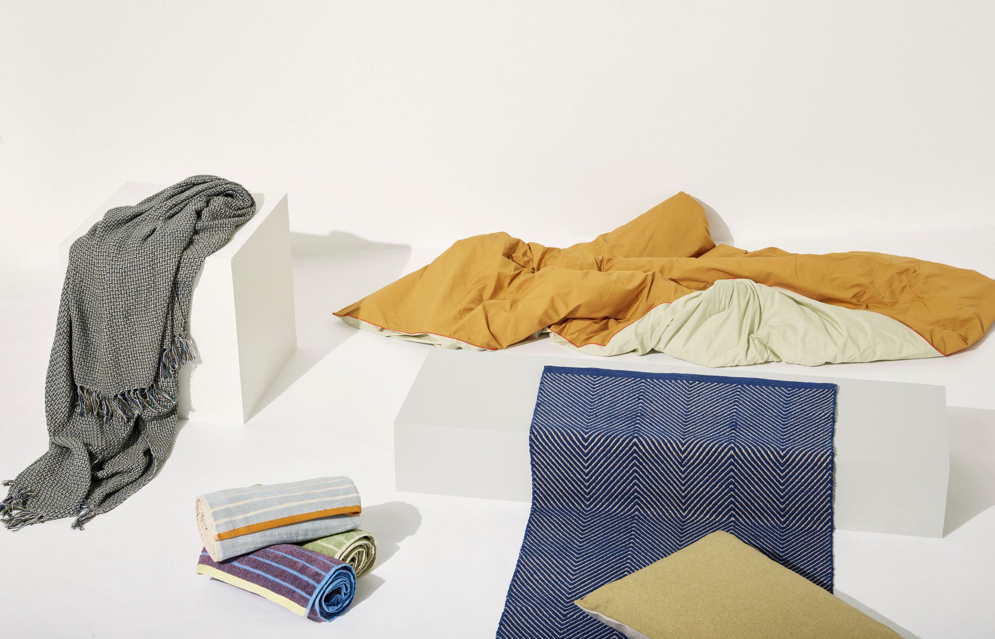 Hübsch Promenade Towel Small Blue/TRUE