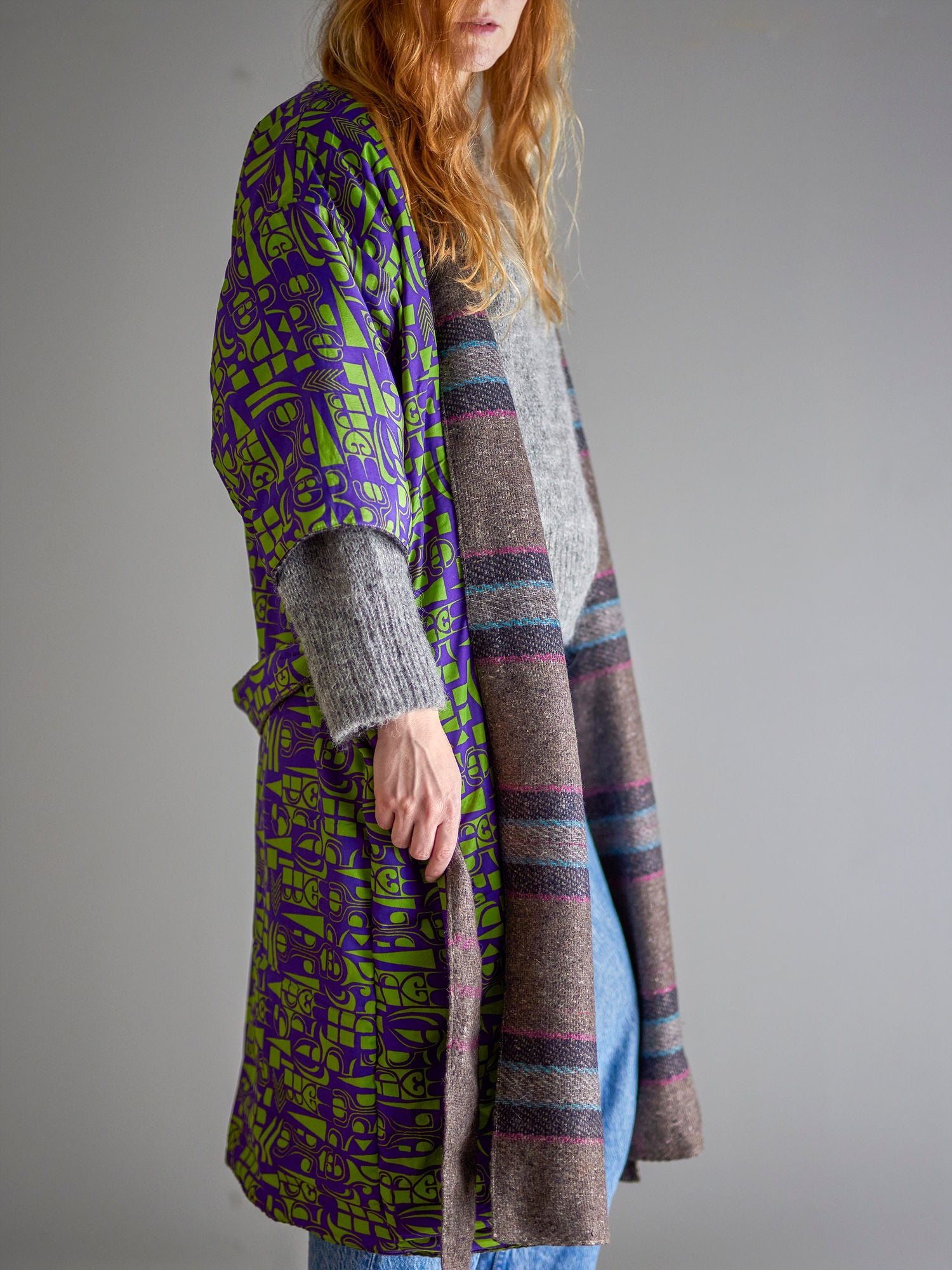 Creative Collection Rieti Kimono, Gray, Upcycled