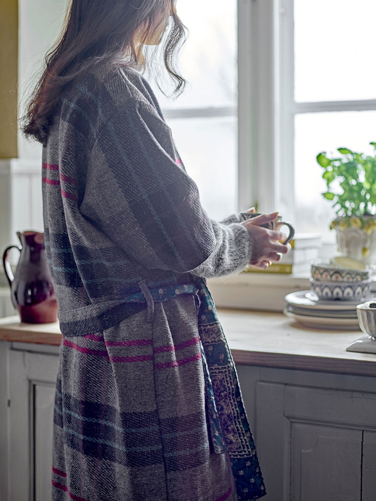 Creative Collection Rieti Kimono, Gray, Upcycled