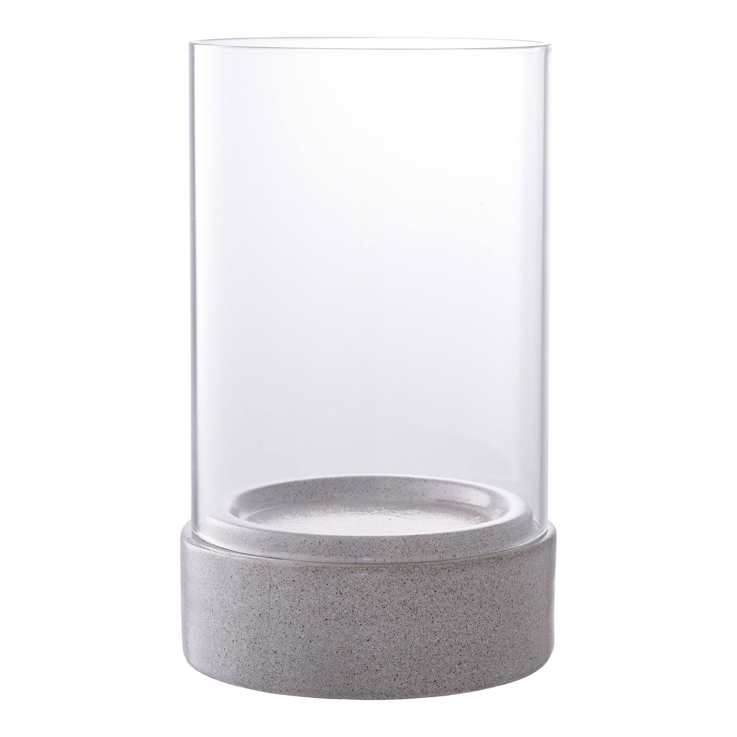 Hurricane Candlestick, Ceramics/Glass, Gray<br>16x25.5 cm