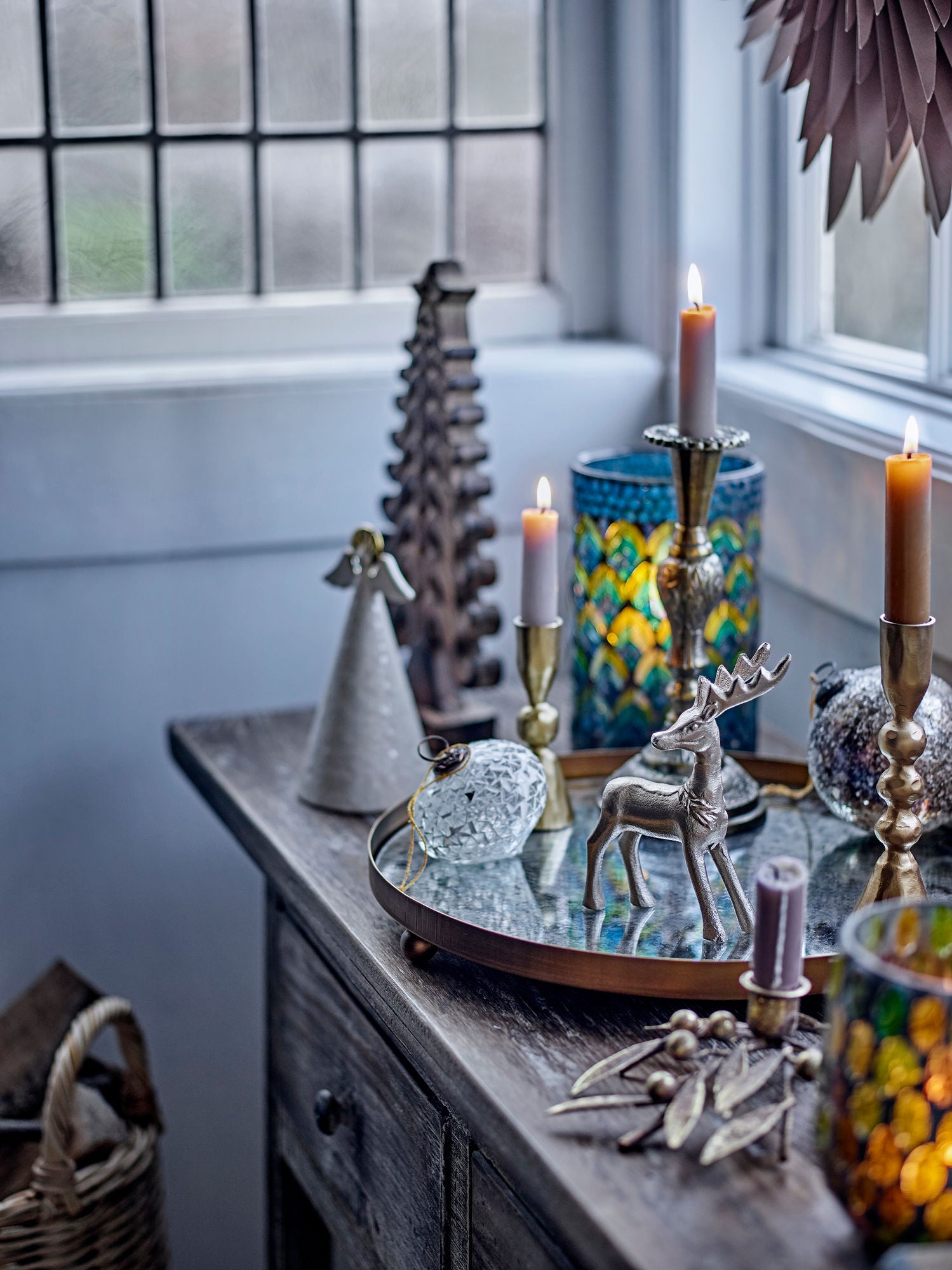 Bloomingville Glacier Fad, Gold, Metal, Glass