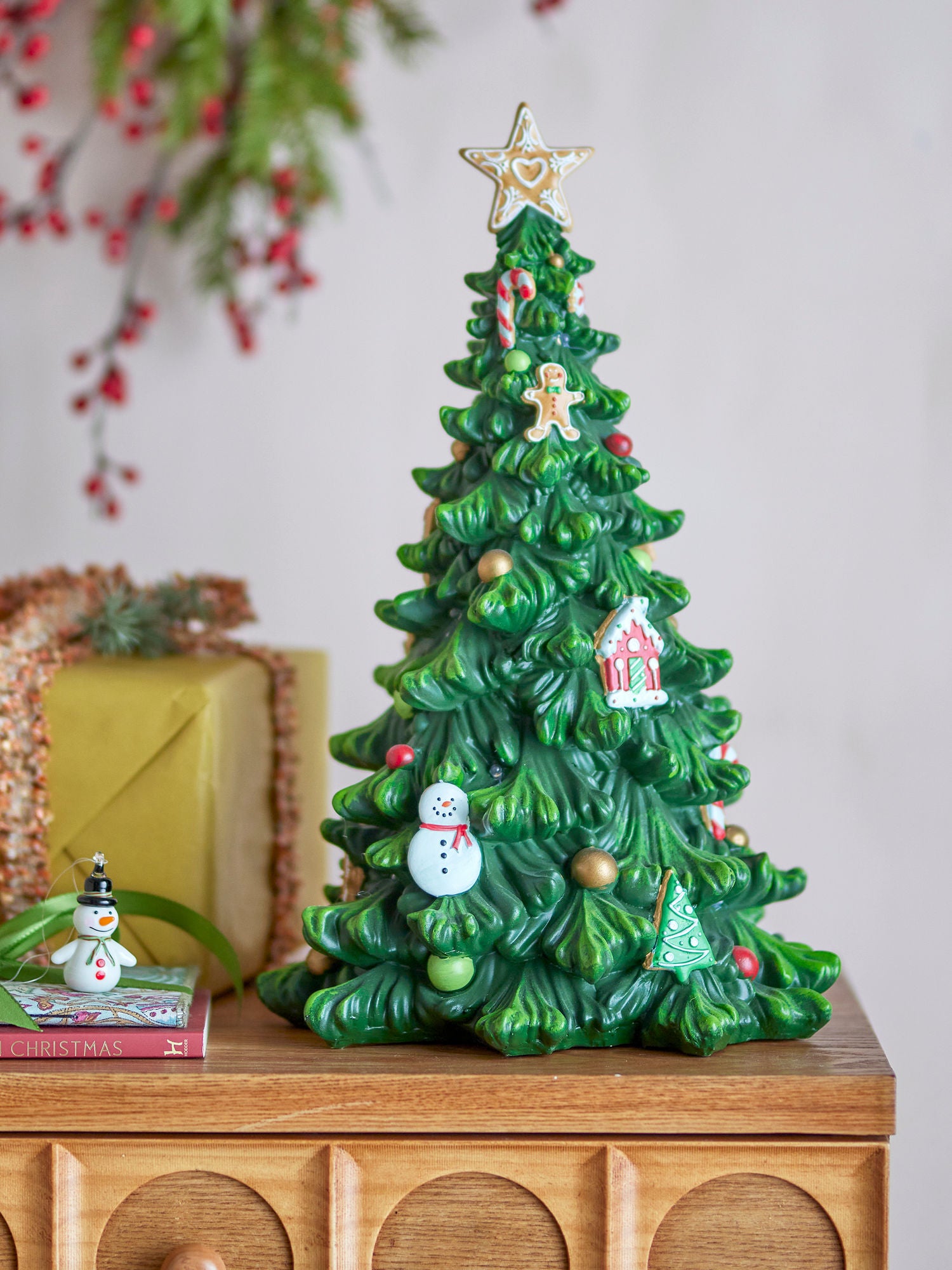 Bloomingville Eddy Deko M/Light, Green, Polyresin