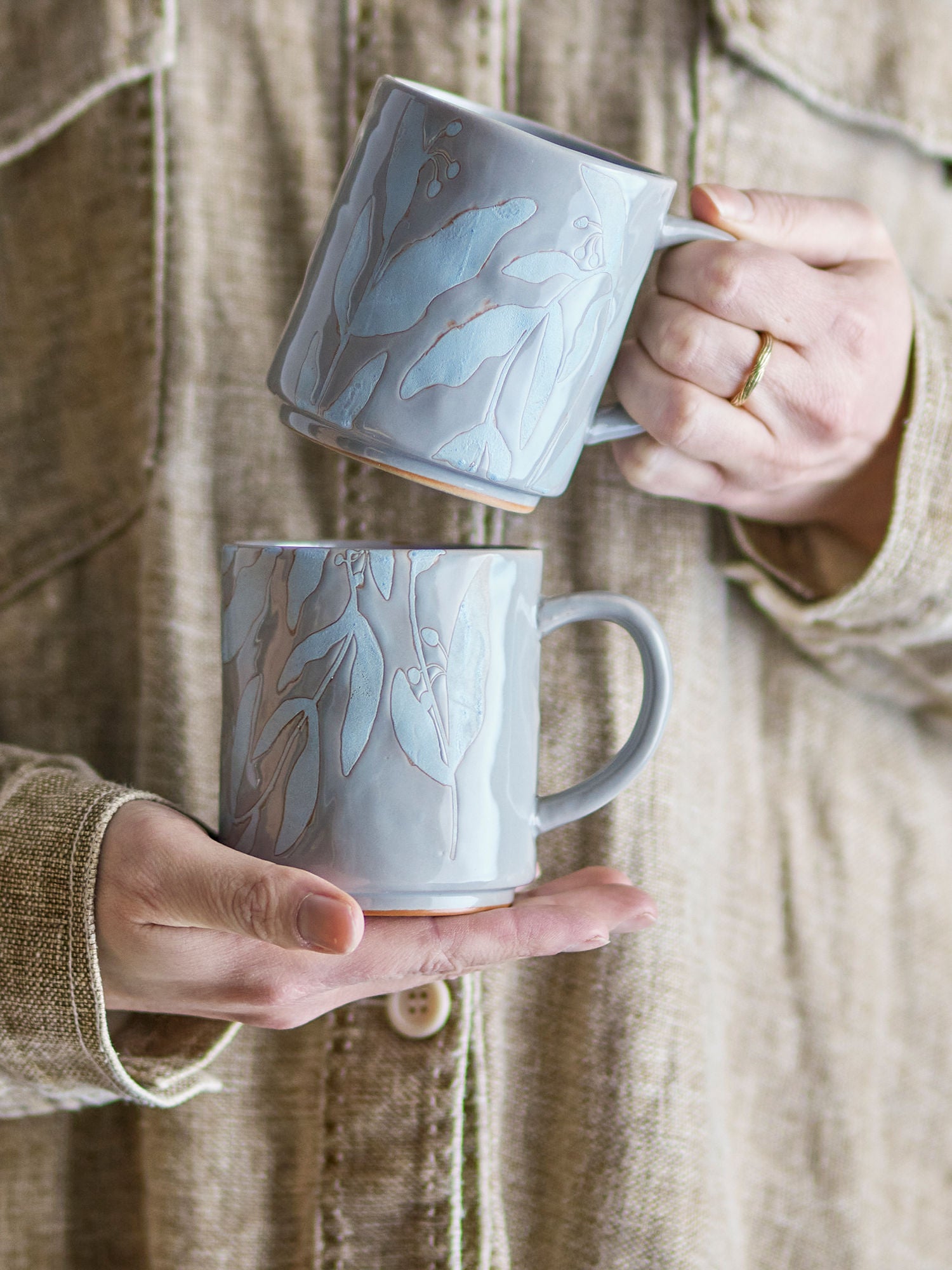 Bloomingville Aurora mugs, gray, stoneware
