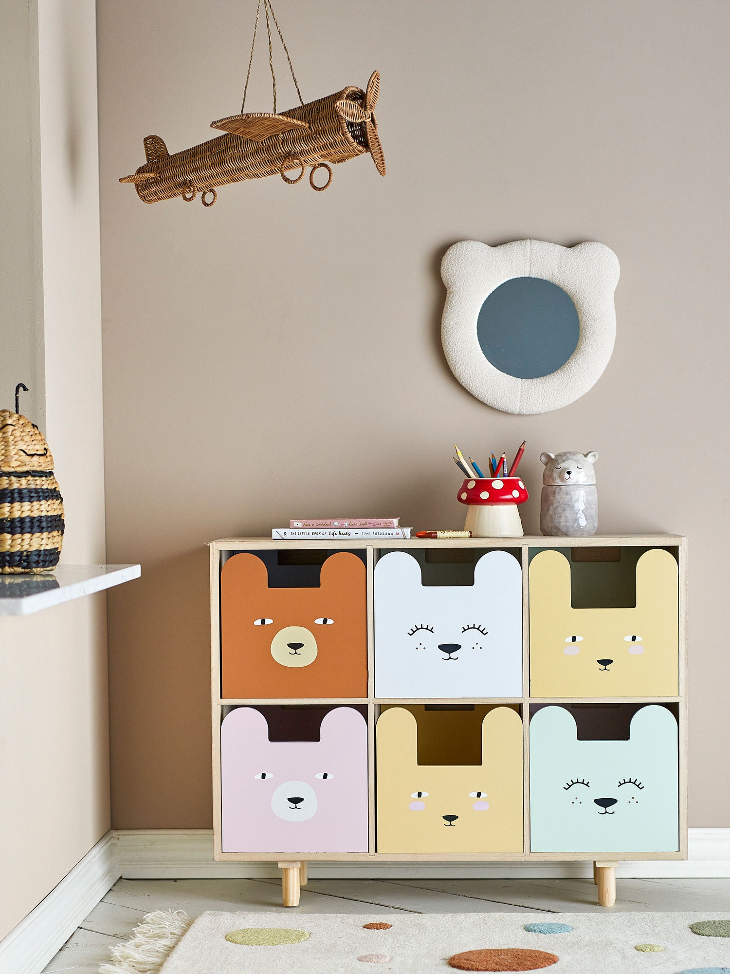 Bloomingville Mini Calle Bookcase w/drawers, nature, emperor