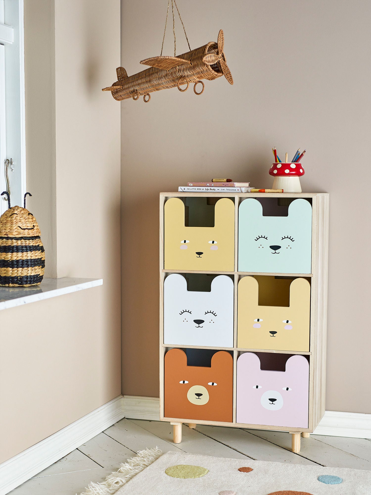 Bloomingville Mini Calle Bookcase w/drawers, nature, emperor