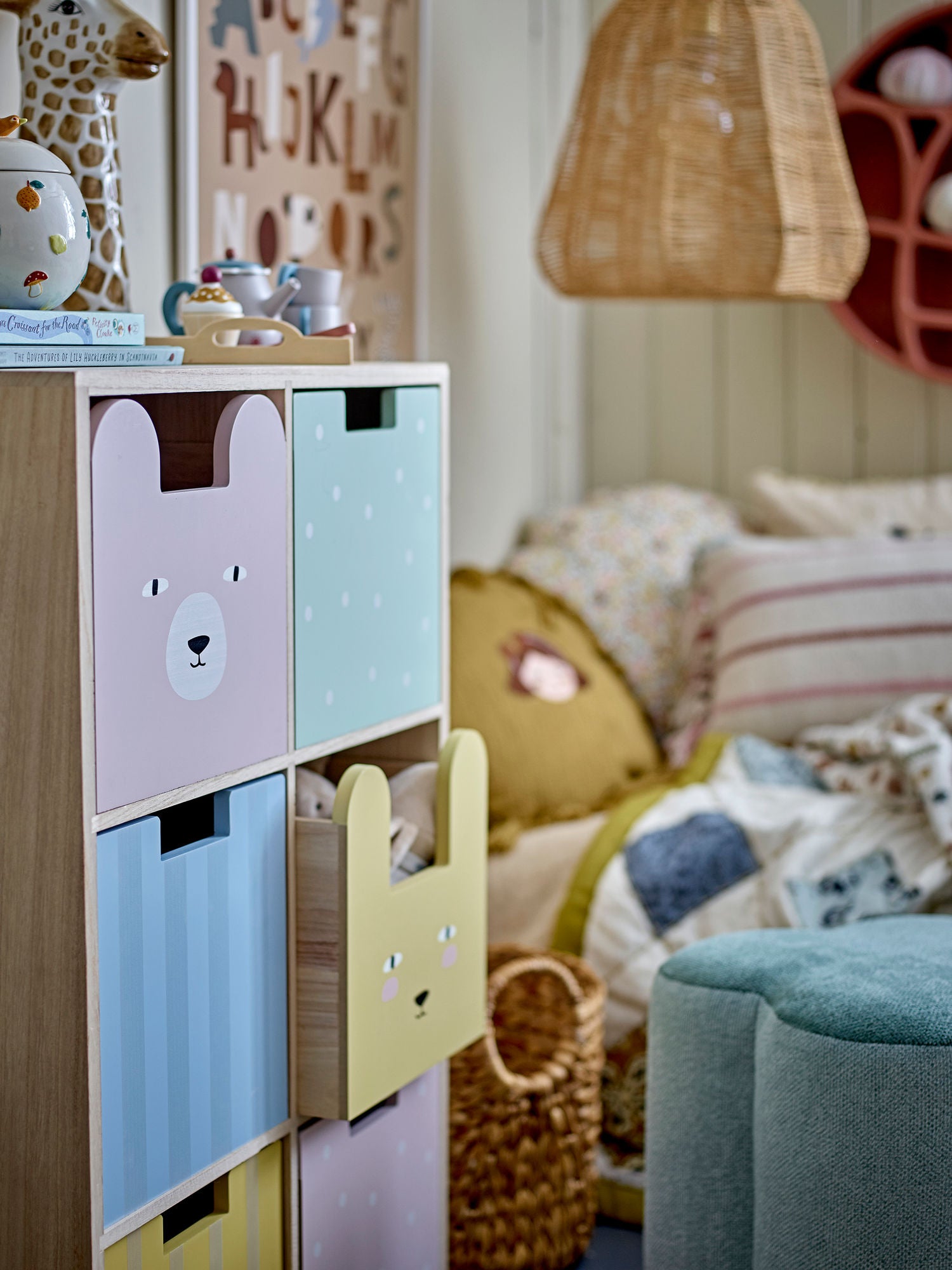 Bloomingville Mini Calle Bookcase w/drawers, nature, emperor