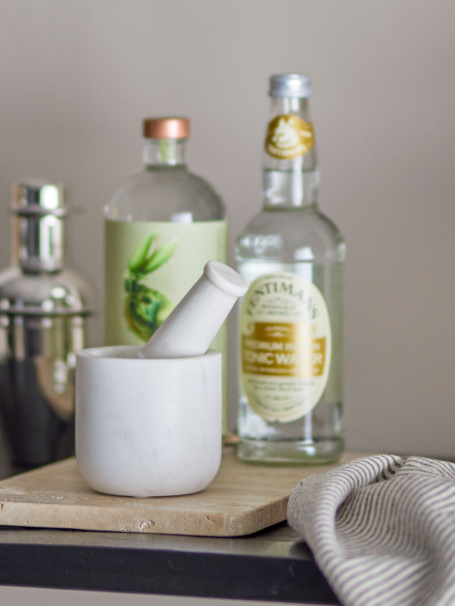 Bloomingville Misaki mortar & bumps, white, marble