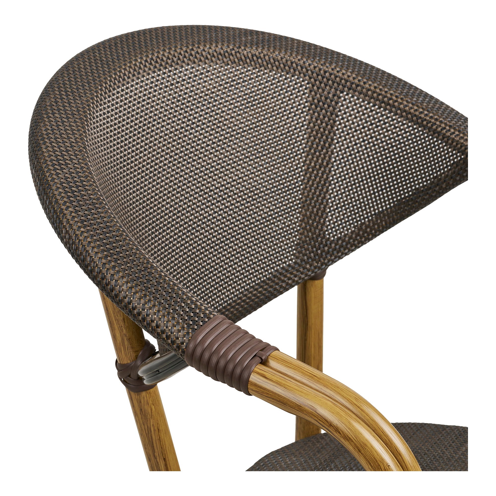 Calda Dining table chair - Dining table chair, aluminum/textiles, dark brown, bamboo look legs
