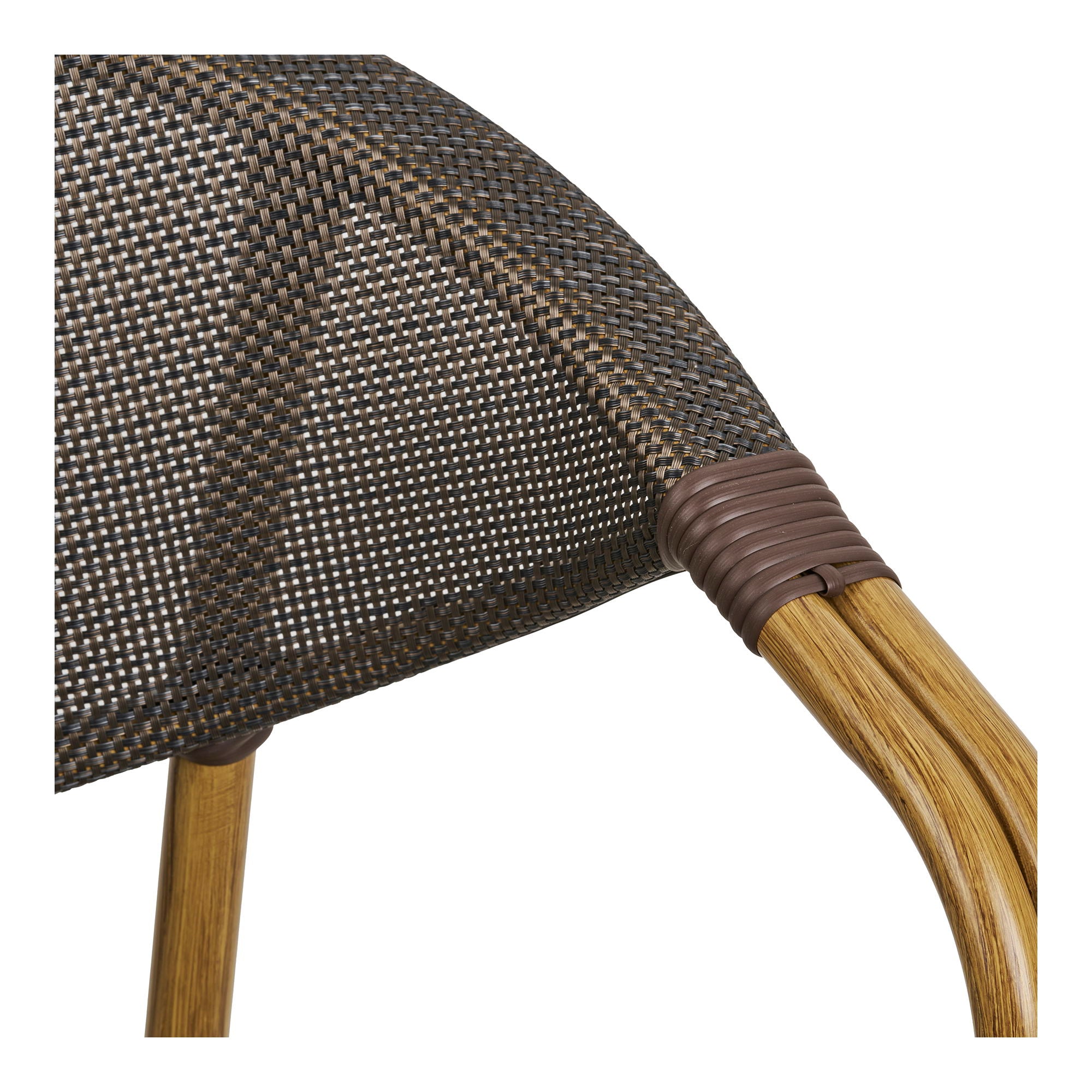 Calda Dining table chair - Dining table chair, aluminum/textiles, dark brown, bamboo look legs