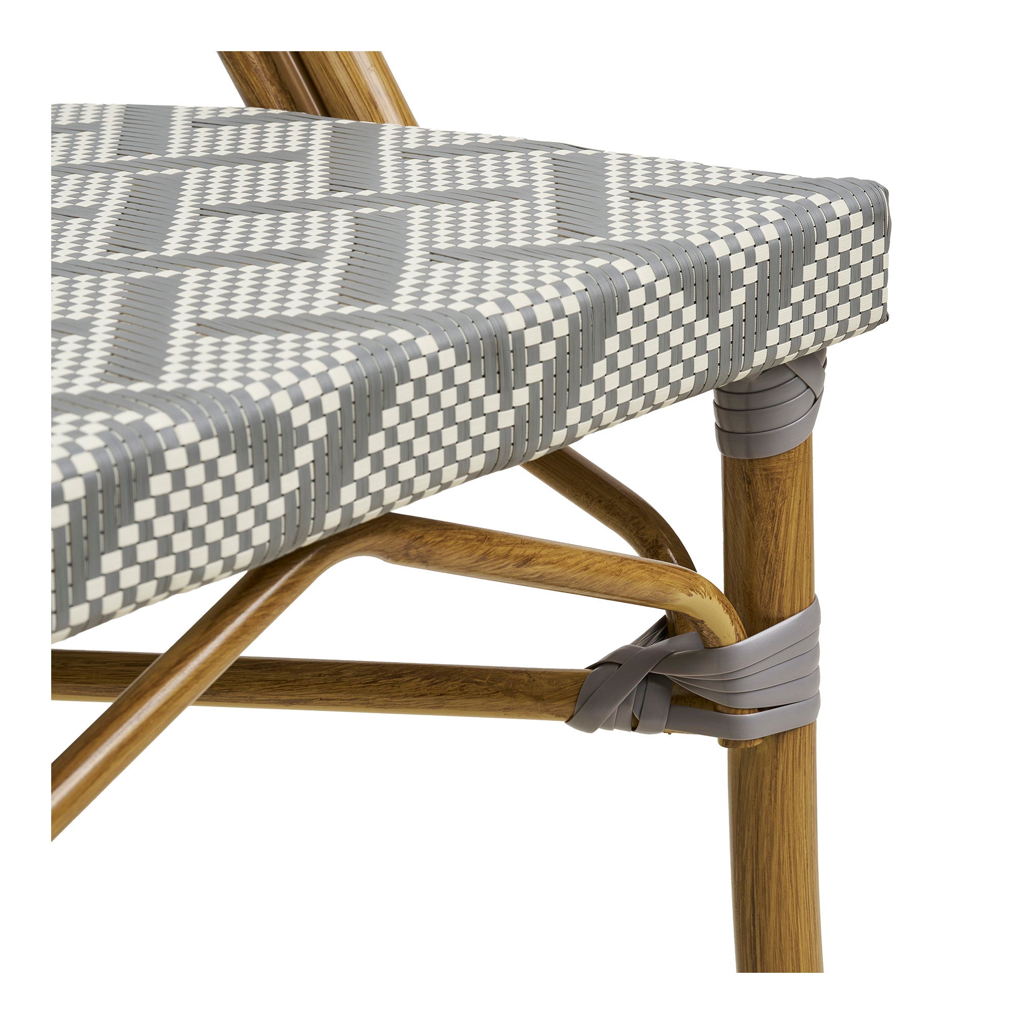 Lauria dining chair - dining table chair, aluminum/textiles, white, gray, bamboo look legs