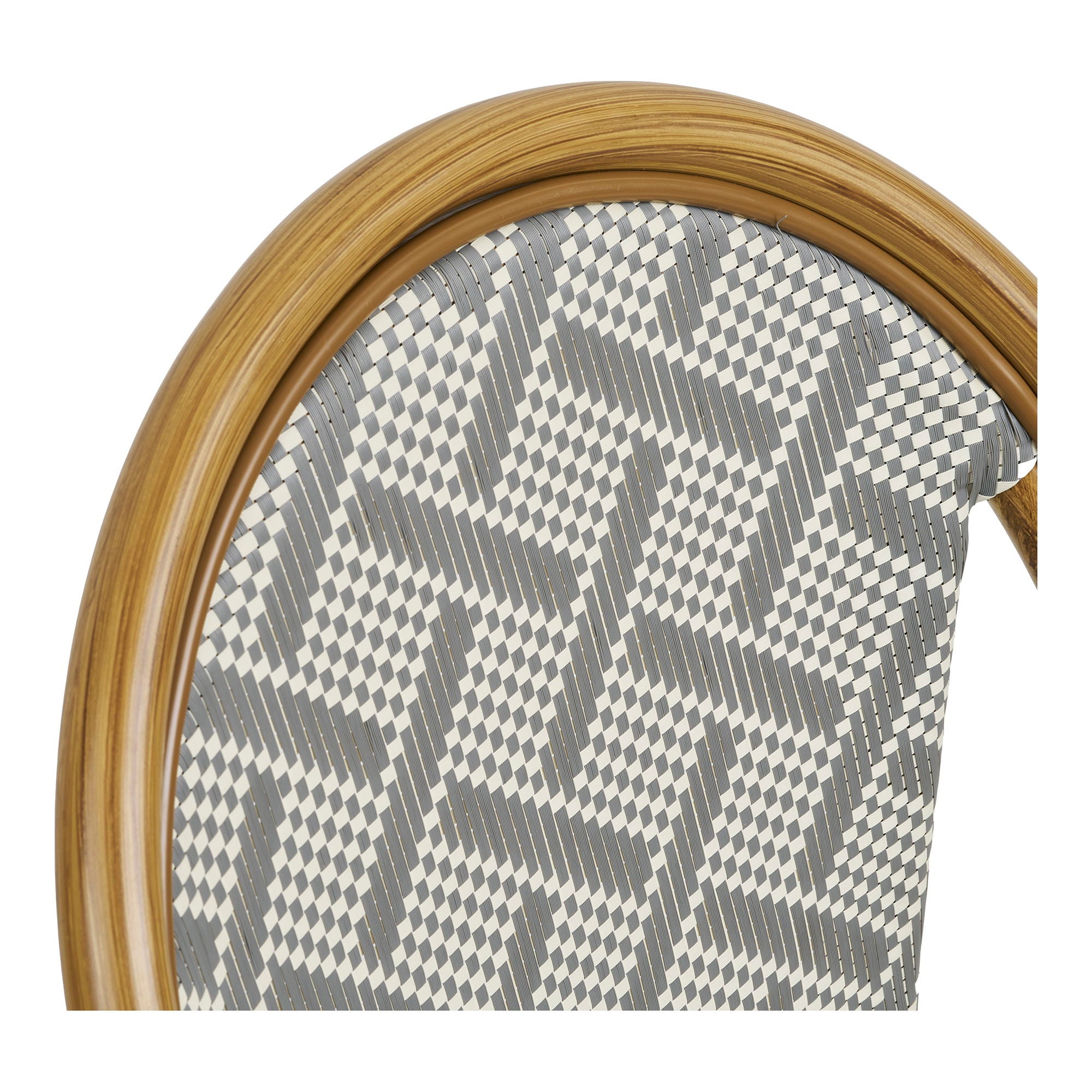 Lauria dining chair - dining table chair, aluminum/textiles, white, gray, bamboo look legs