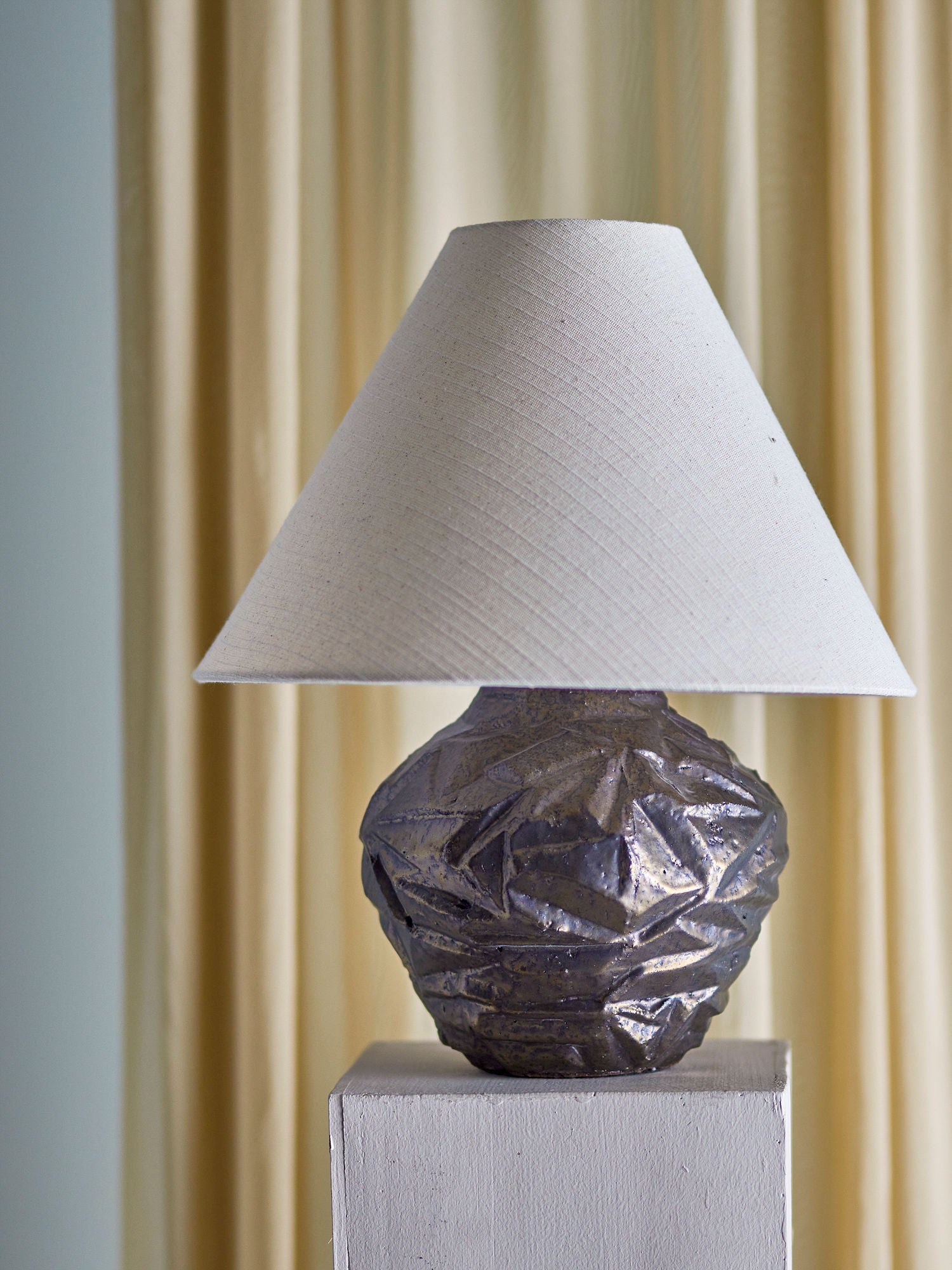 Bloomingville Carolla table lamp, brown, stoneware