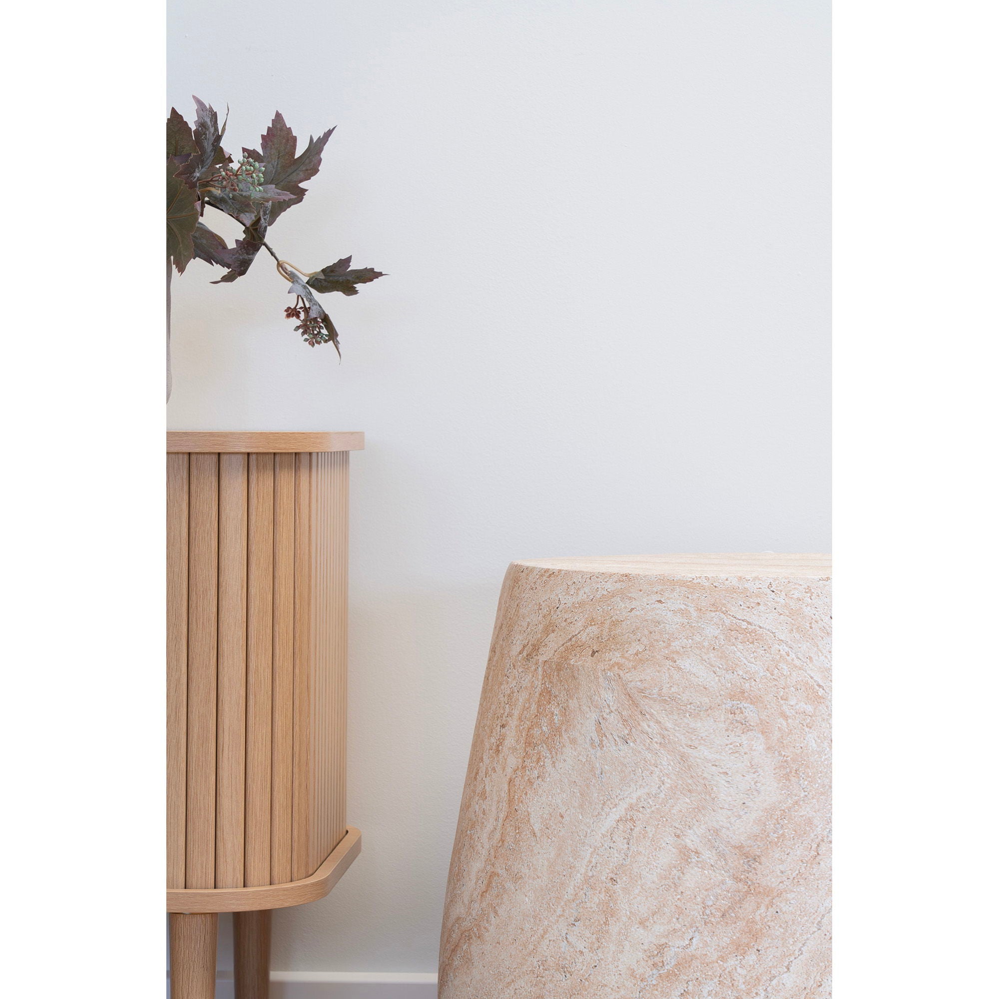 Side table, fiber clay, nature<br>Ø47.5x41 cm