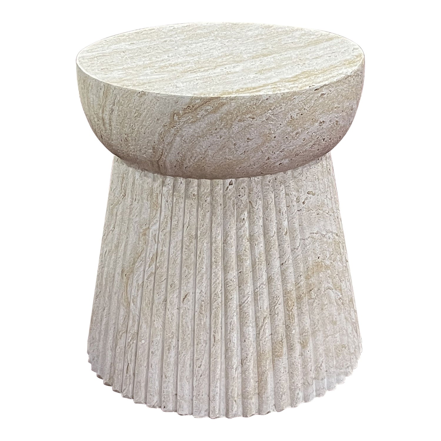 Side table, fiber clay, nature<br>Ø47.5x41 cm