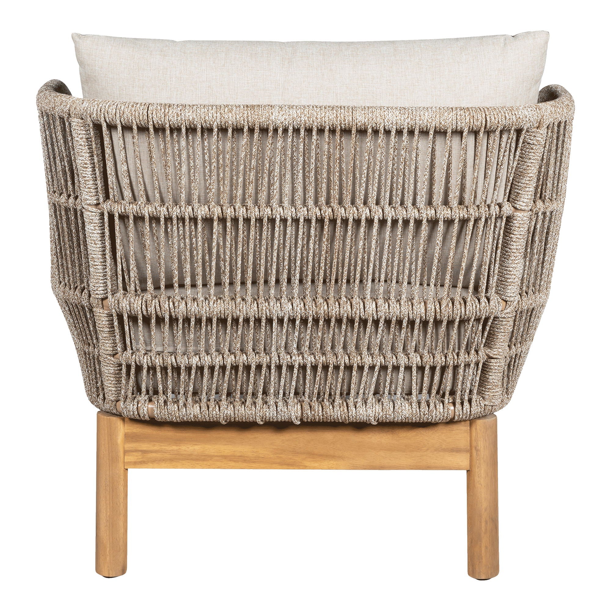 Sunbed, Acacia, Beige, incl. cushions