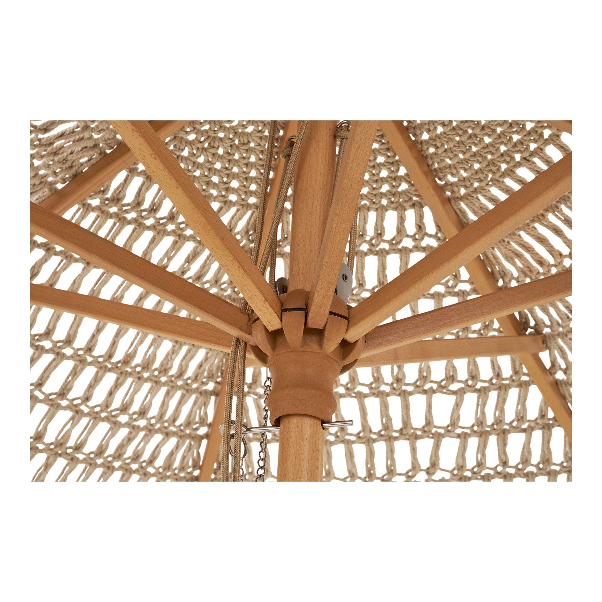 Parasol, cotton, wooden stick, beige<br>ø250 cm