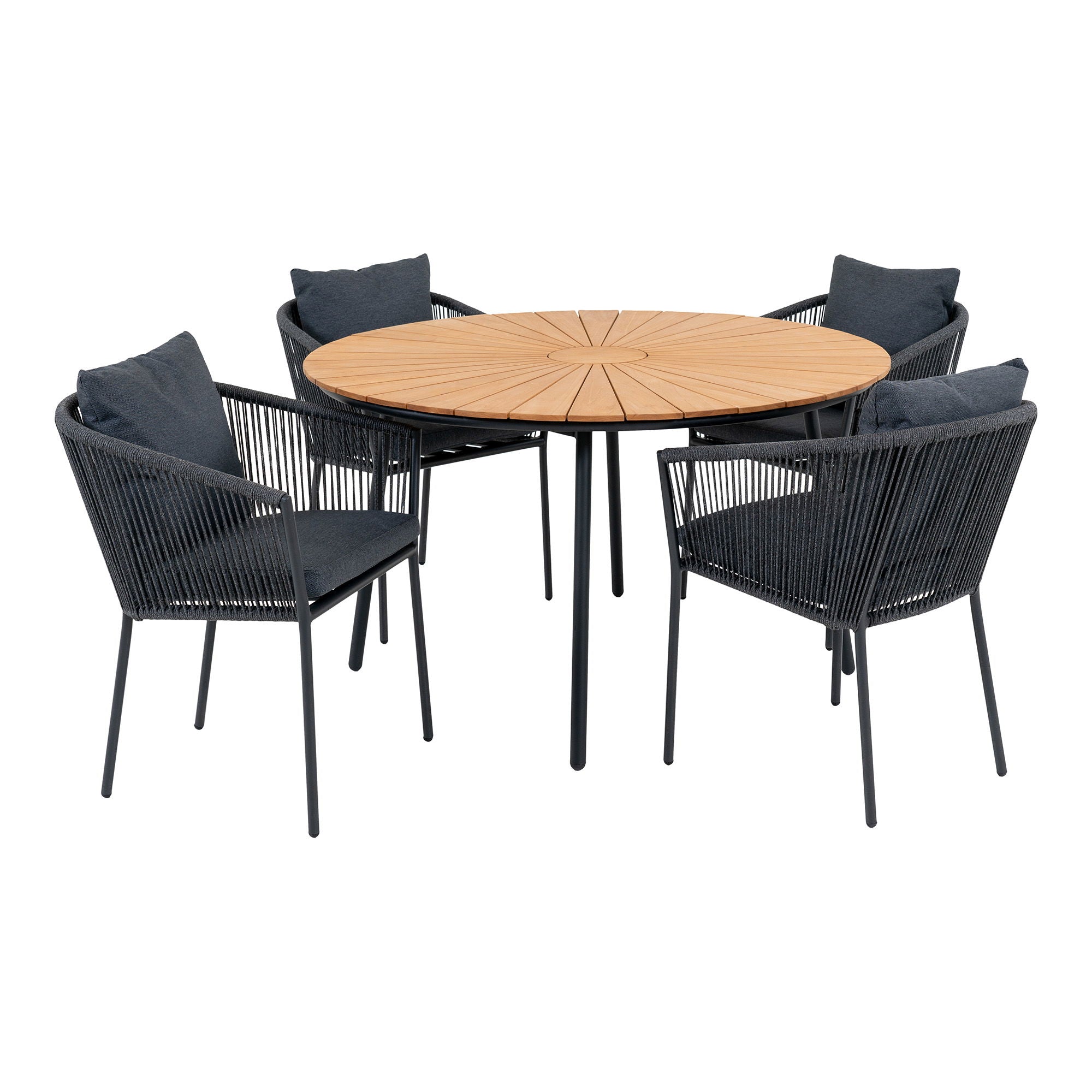 Cleveland and Salerno Garden Furniture Set - Dining Table and 4 Dining Chairs