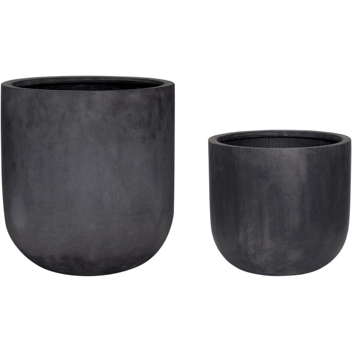 Hübsch Villa Pot 2 pcs, Black