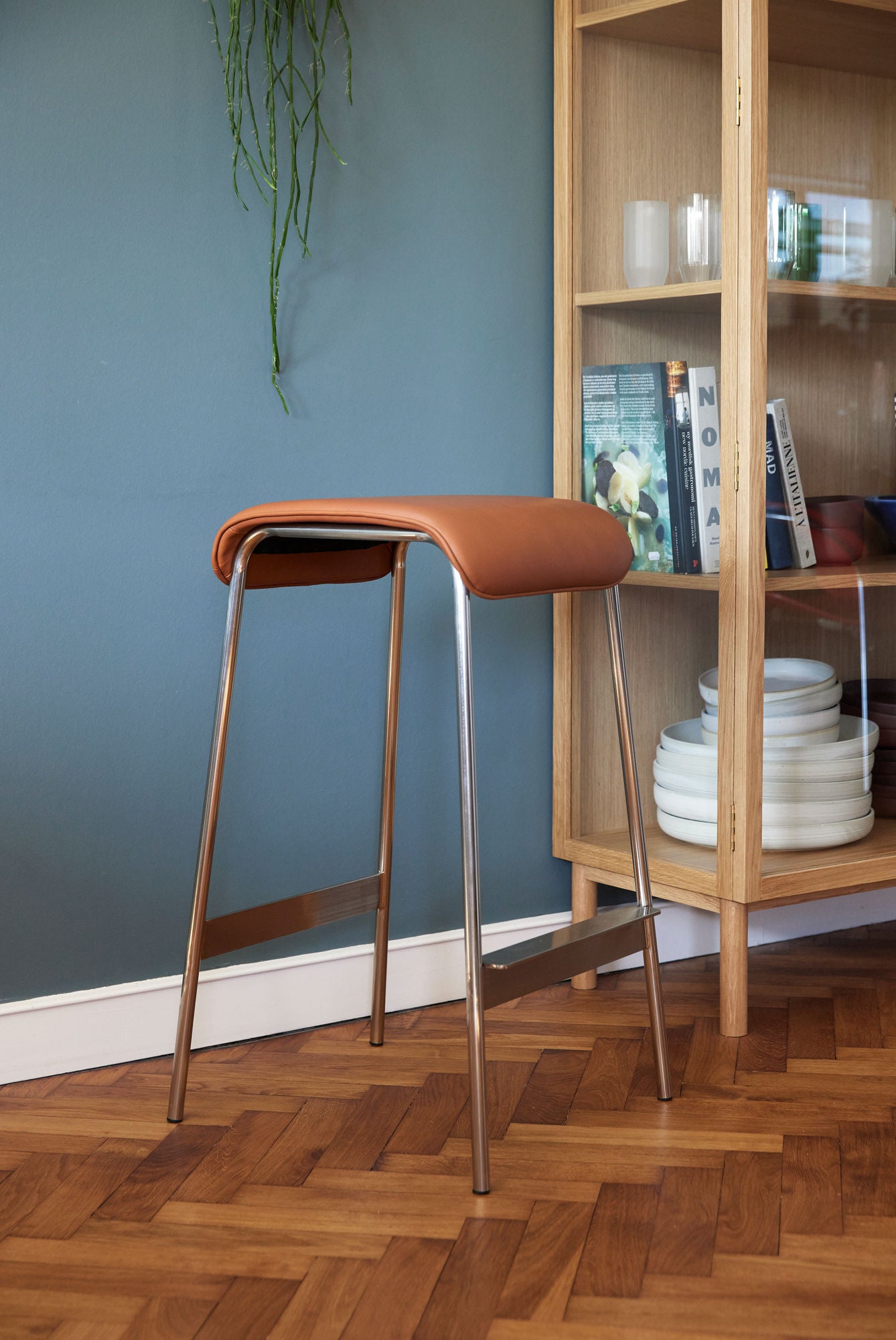 Hübsch Avenue Barstool Nickel/Brown