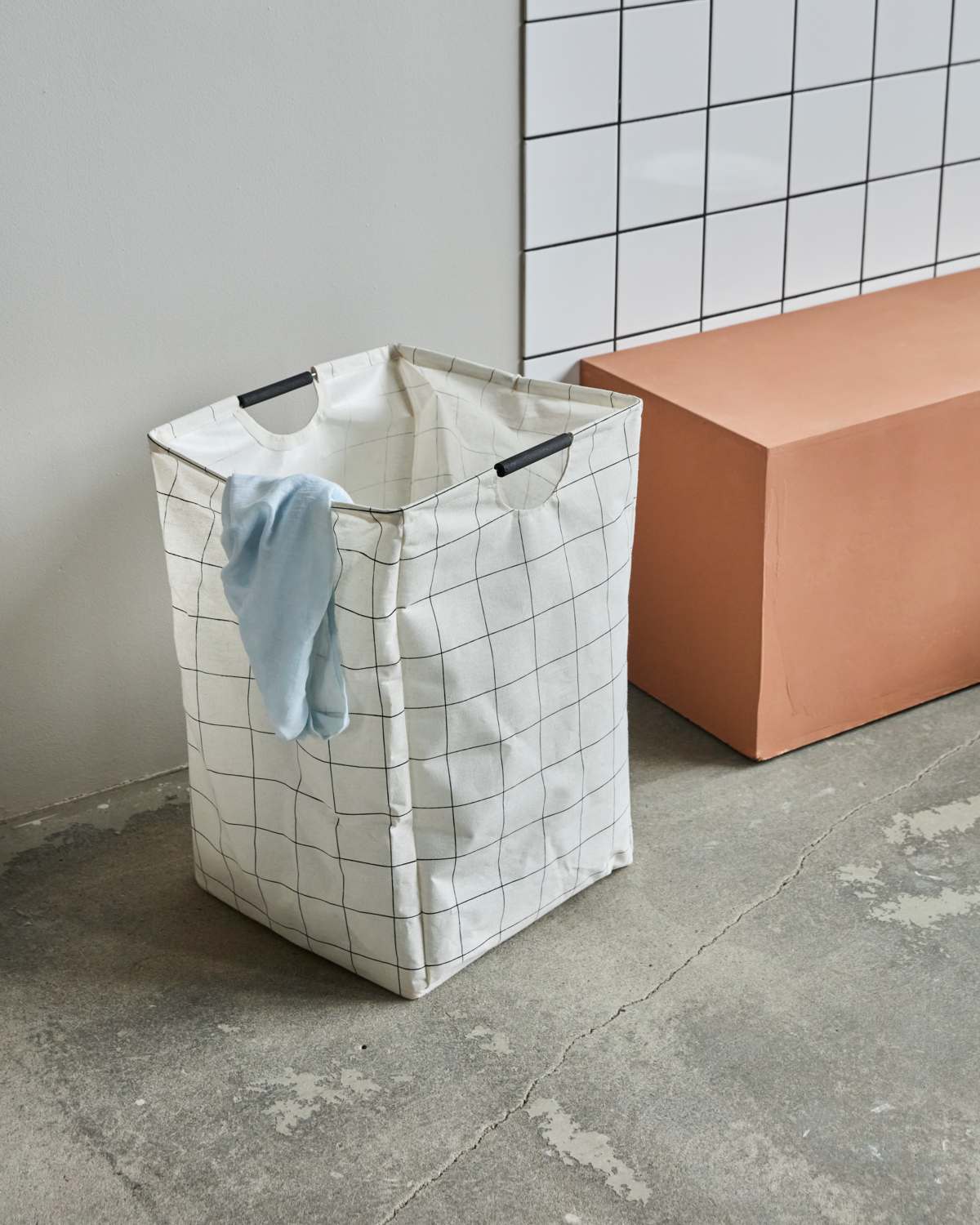 Laundry bag, HDSquares, White