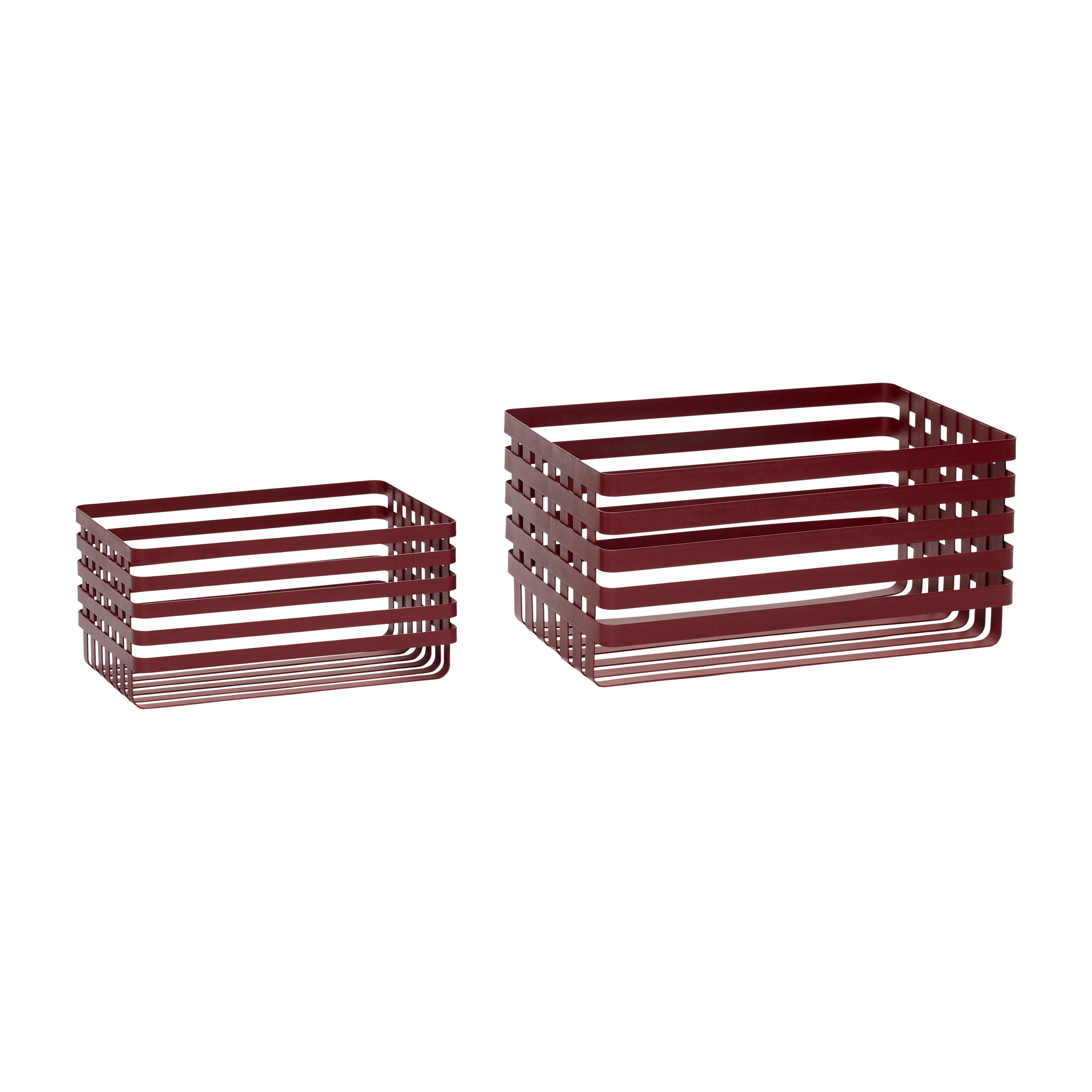 Wiredup curve red (set of 2) - 44x30xH22, 61x41xh30cm