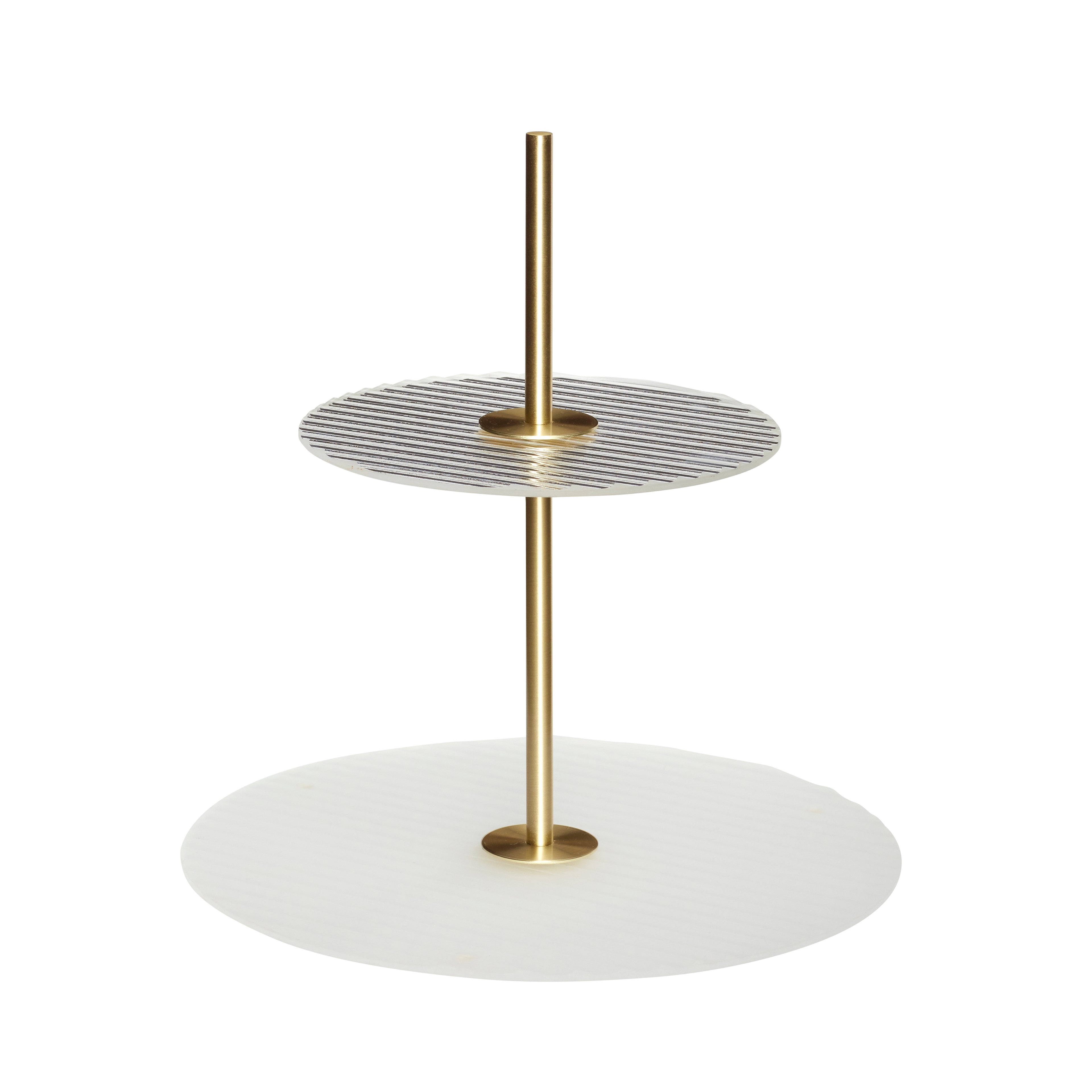 Ripple Étagère Frosted/Brass Color - Ø30xH31cm