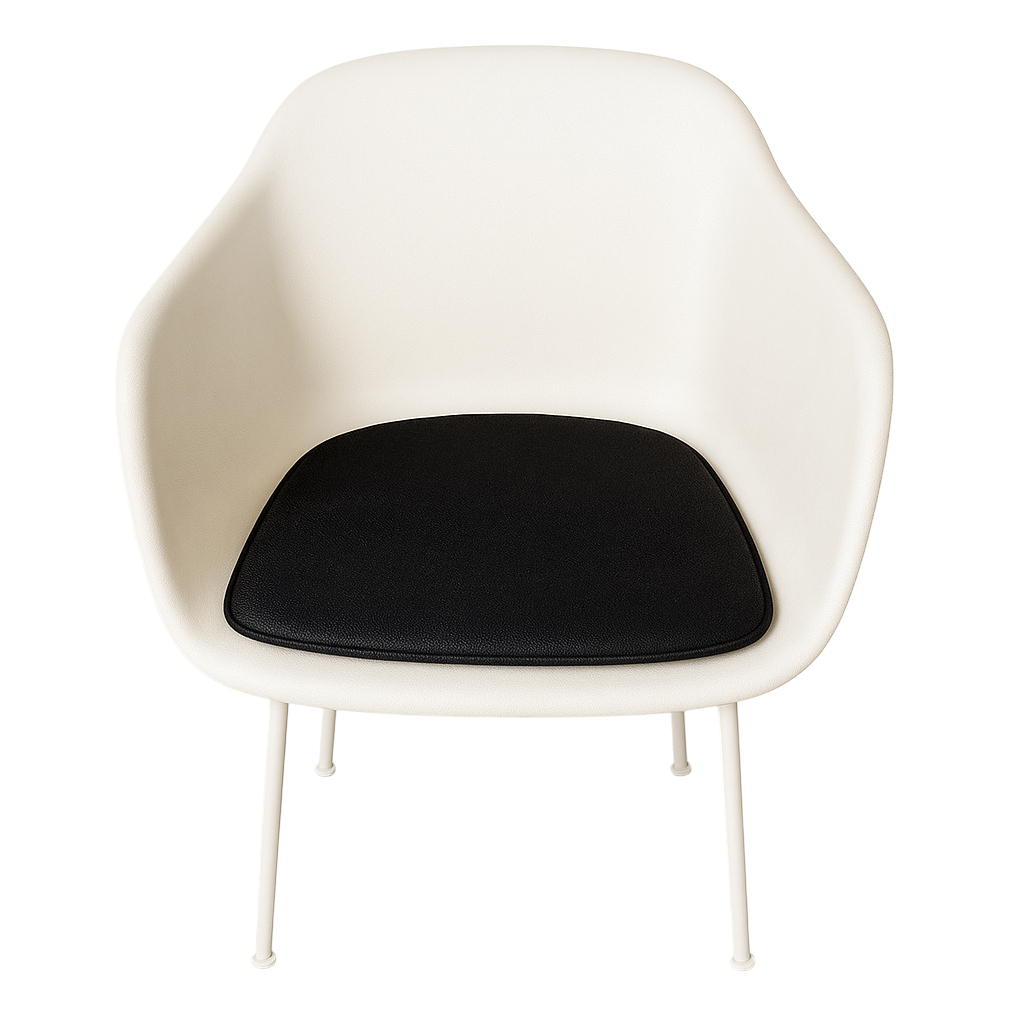 Luxury cushion to the muuto fiber armchair chair in - black leather