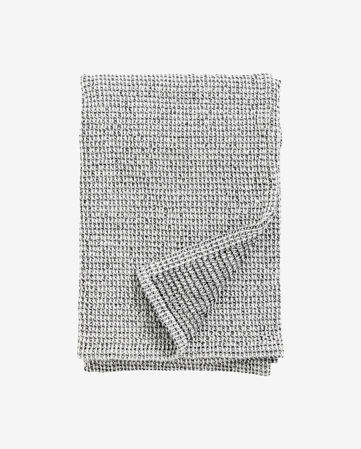 Waffle waffle towel - white/black
