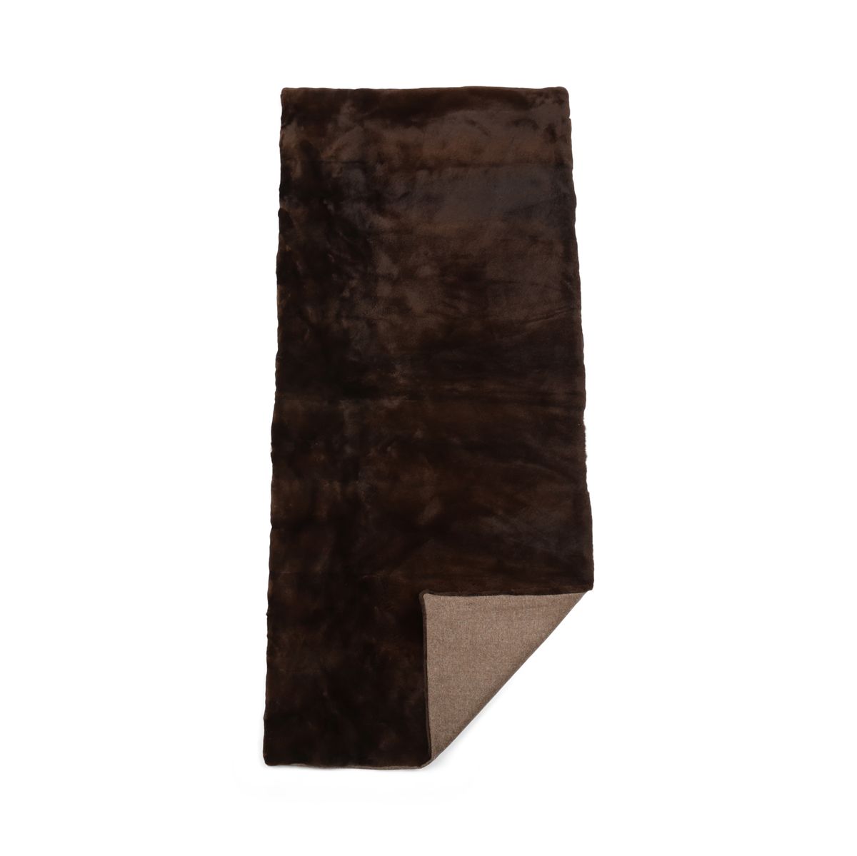 Mink plaid | Back of cashmere | Dark brown | 64x142 cm