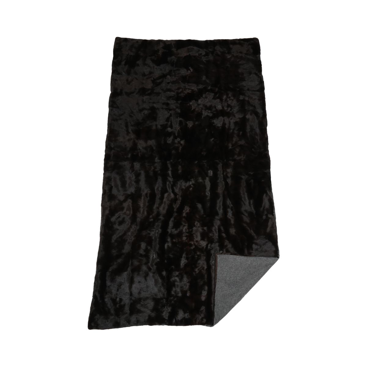 Mink plaid | Back of cashmere | Dark brown | 122x222 cm