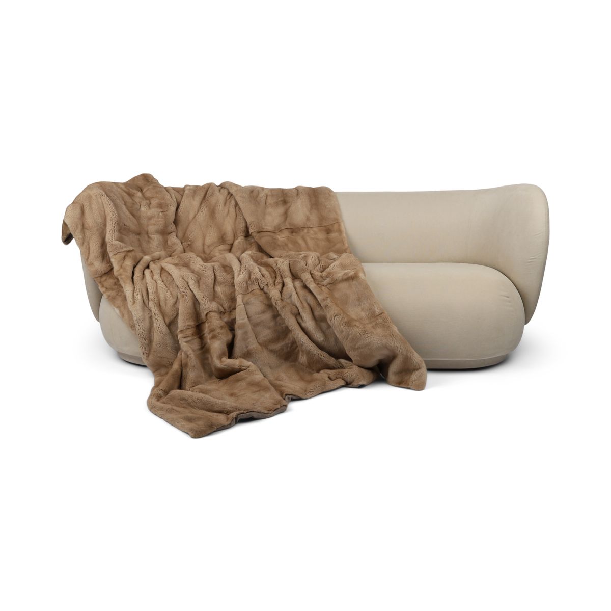 Mink plaid | Back of cashmere | Palomino | 165x200 cm