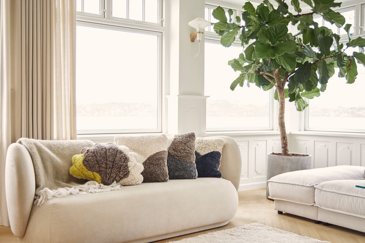 Tri-colored lambskin cushion | Short-haired | New Zealand | Double Sided | 46x46 cm