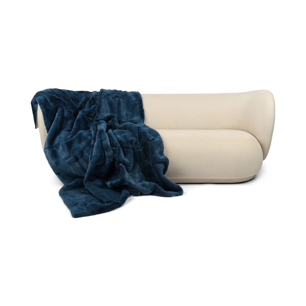 Mink plaid | Back of cashmere | Blue Indigo | 142x202 cm