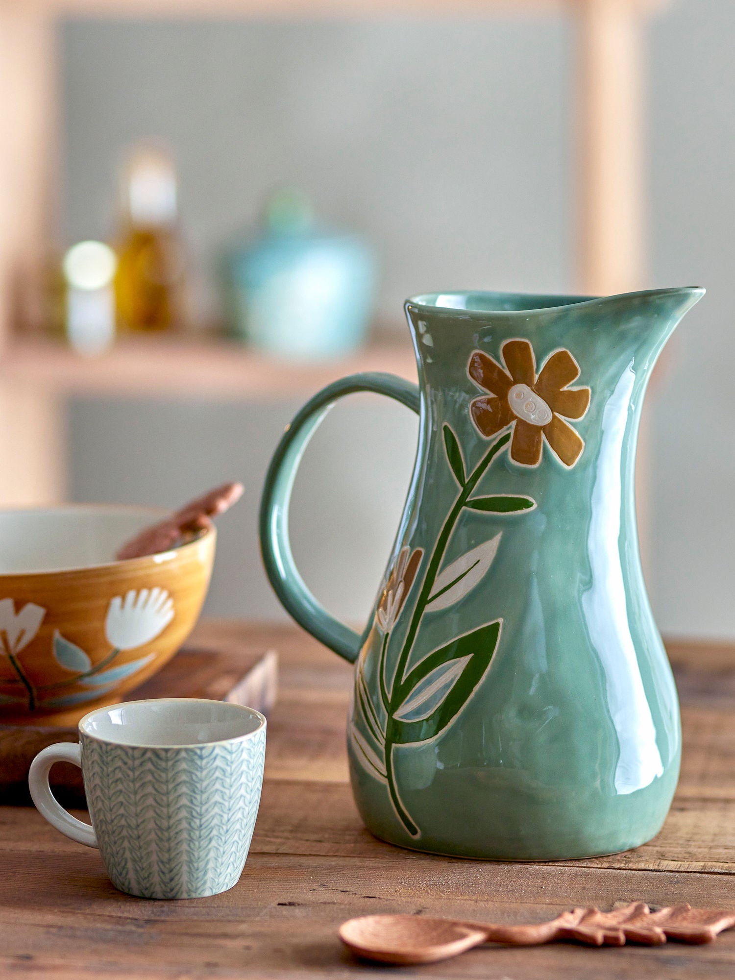 Creative Collection Tangier jugs, green, stoneware