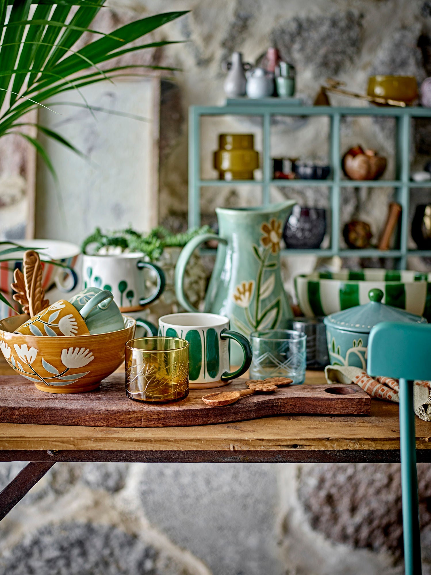 Creative Collection Tangier jugs, green, stoneware