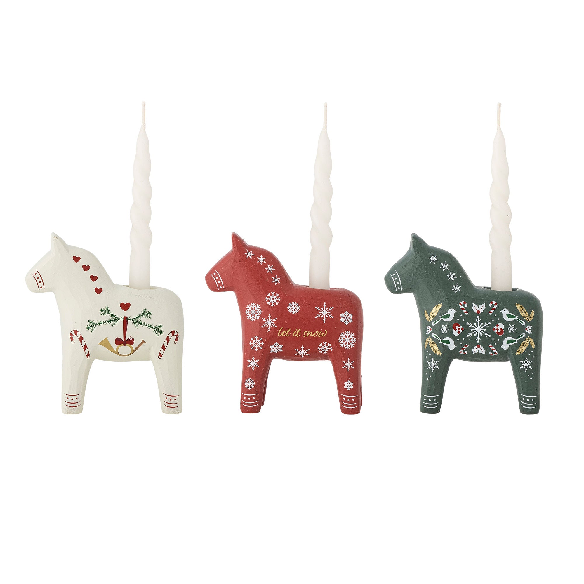 Bloomingville Siffer Candlestick, Red, Polyresin
