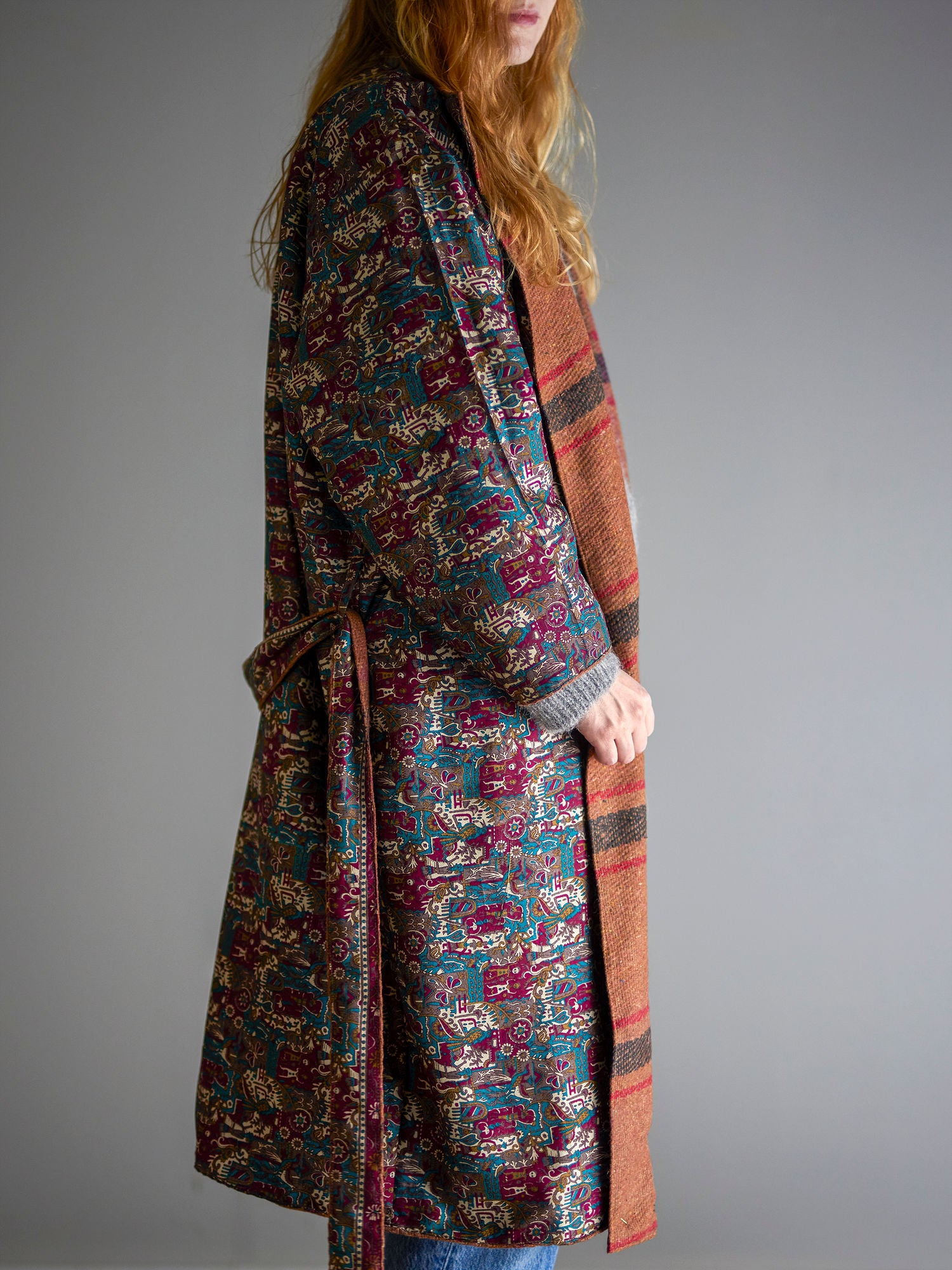 Creative Collection Rieti Kimono, Brown, Upcycled
