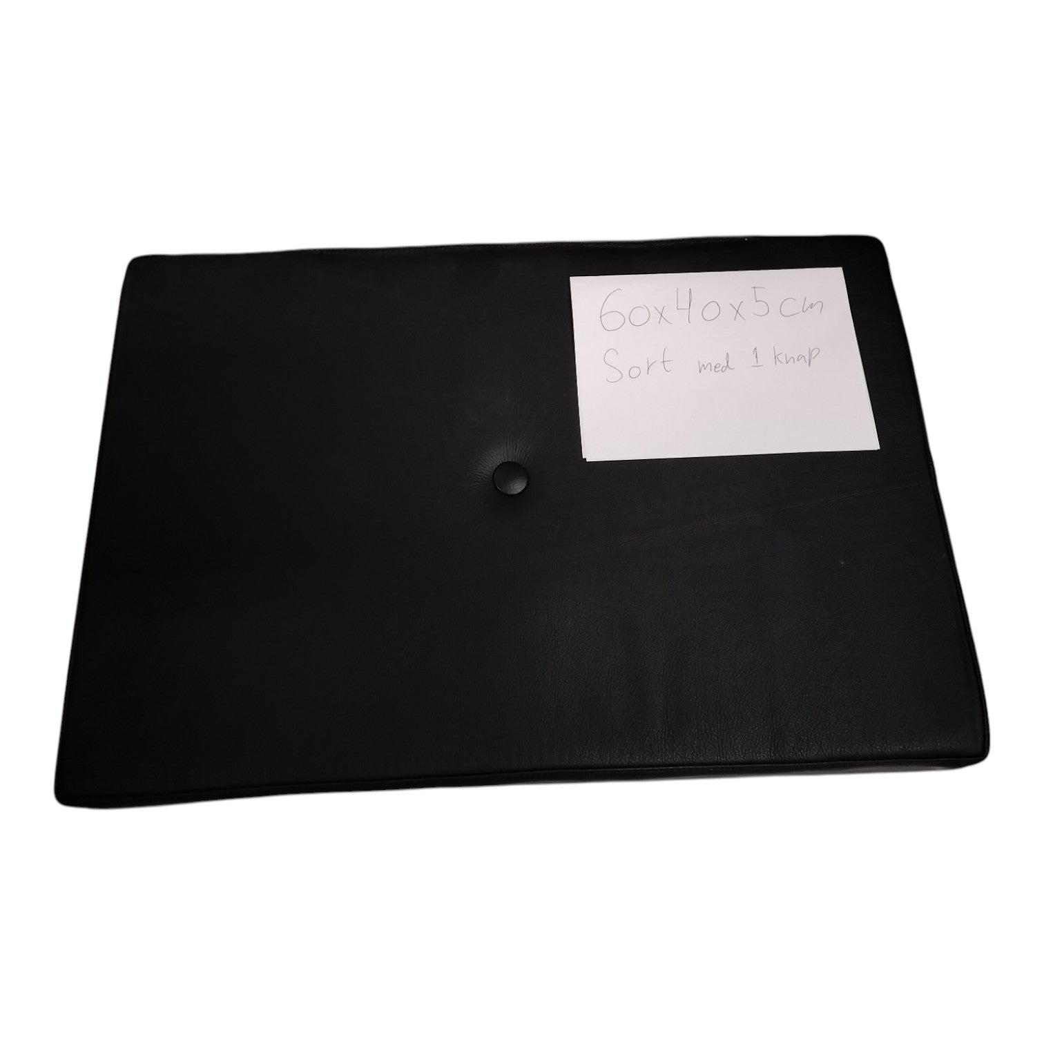 Residual section - 60x40x5 cm with 1 button in black leather