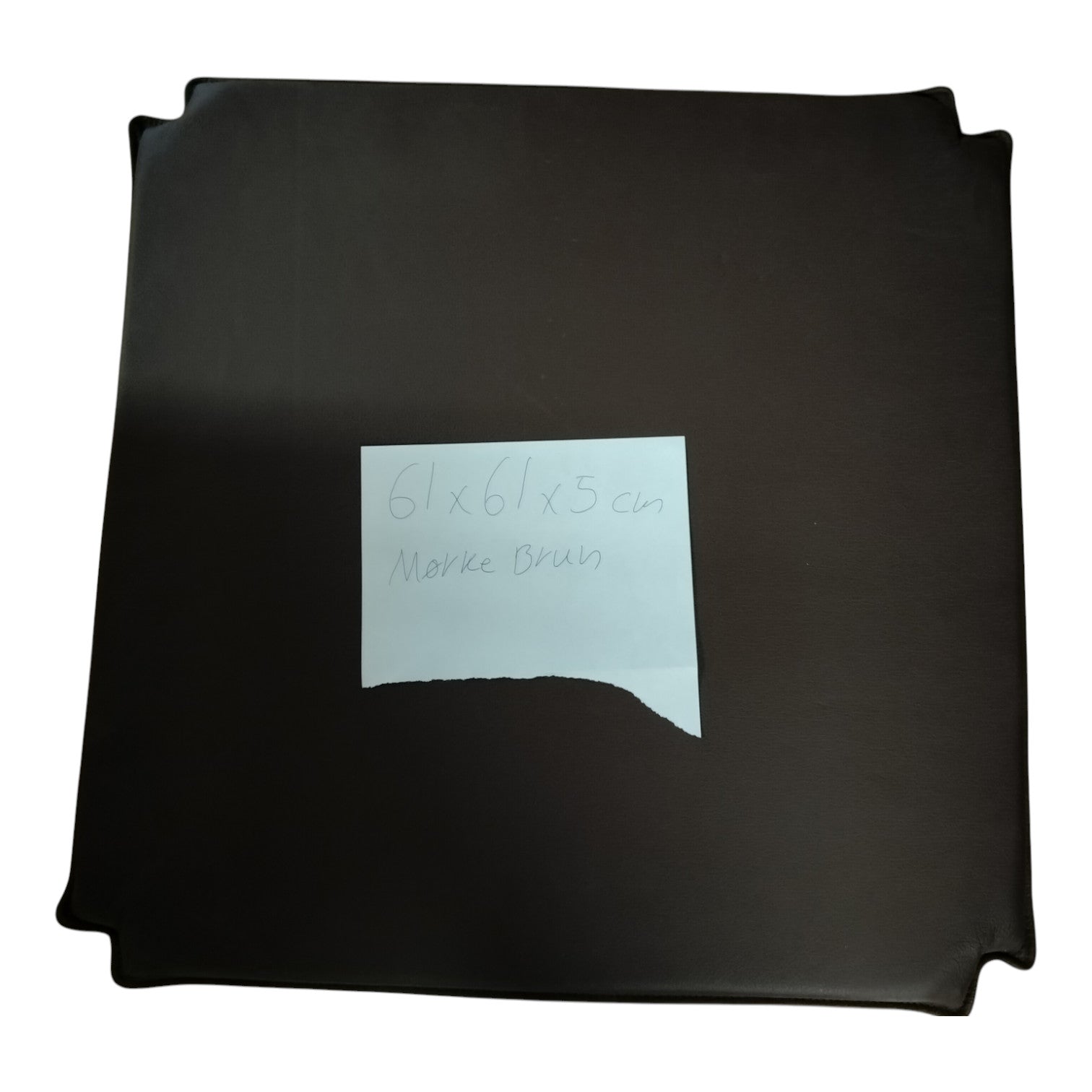 Residual section - 61x61x5 cm in dark brown leather with cutting