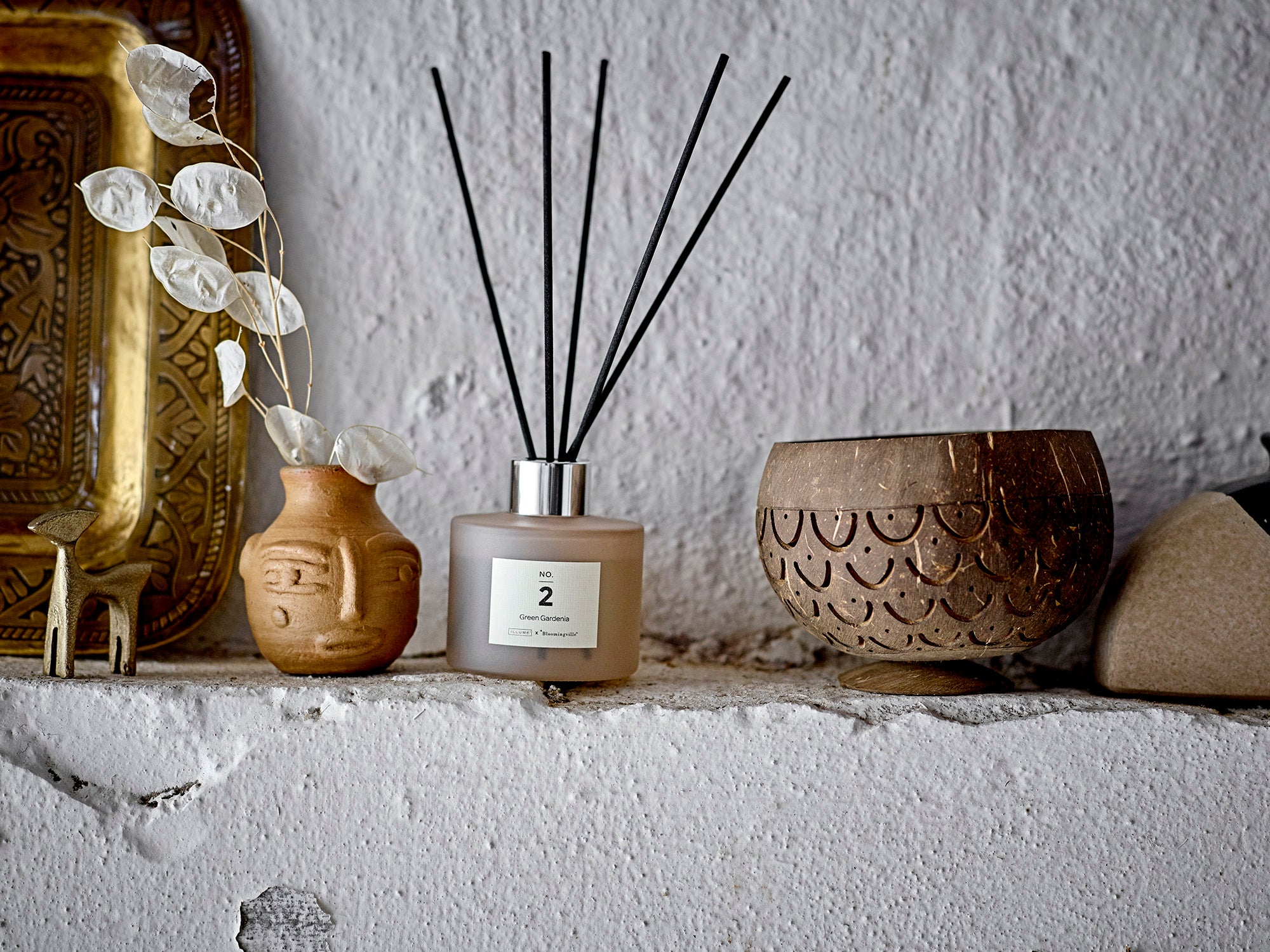 NO. 2 - Green Gardenia Duftpinde, Rosa, Duftevand - ILLUME X BLOOMINGVILLE - DesignGaragen.dk