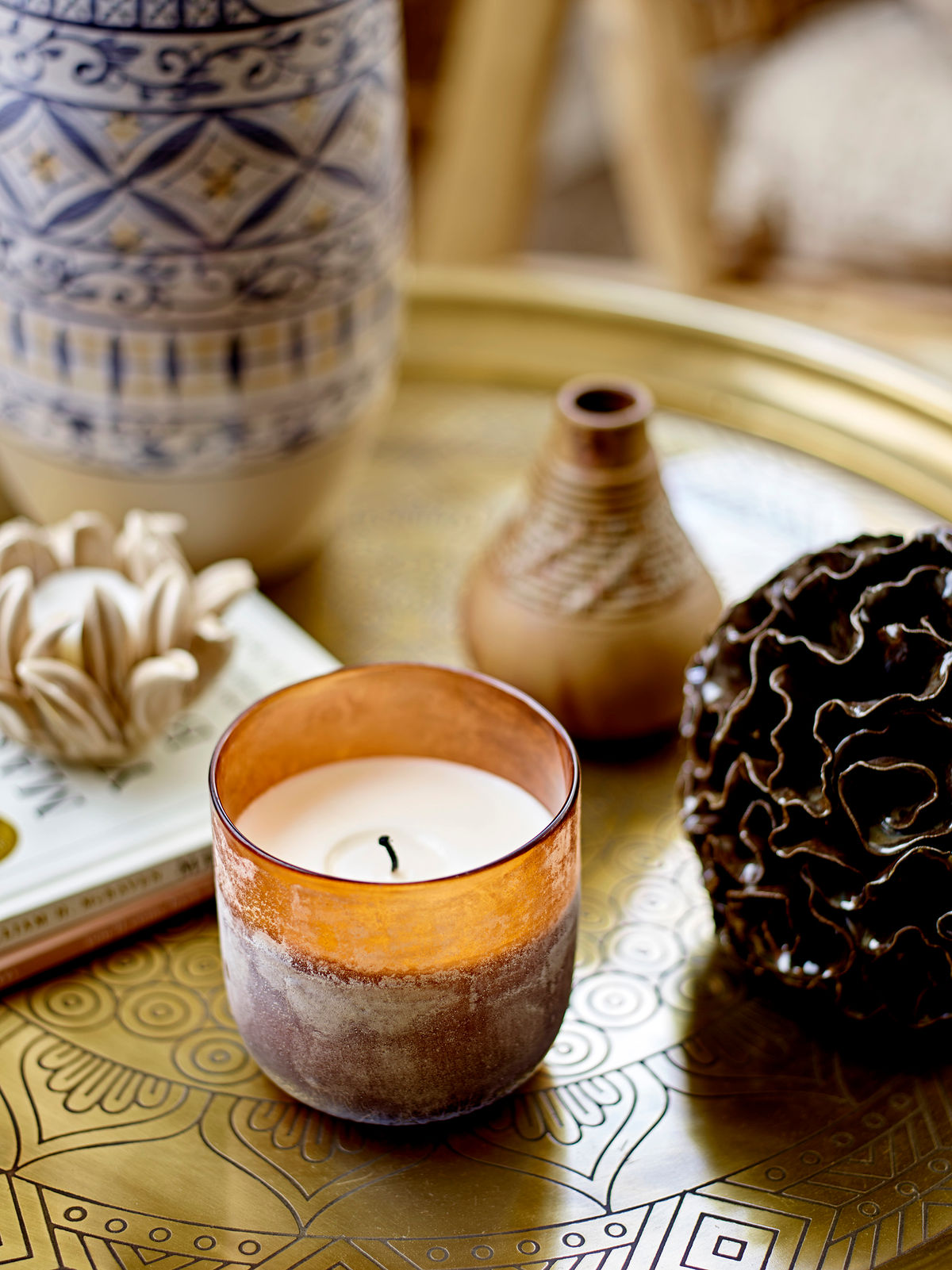 Illume X Bloomingville NO. 6 - Sequoia Duftlys, Brun, Naturlig Voks - Illume X Bloomingville - DesignGaragen.dk