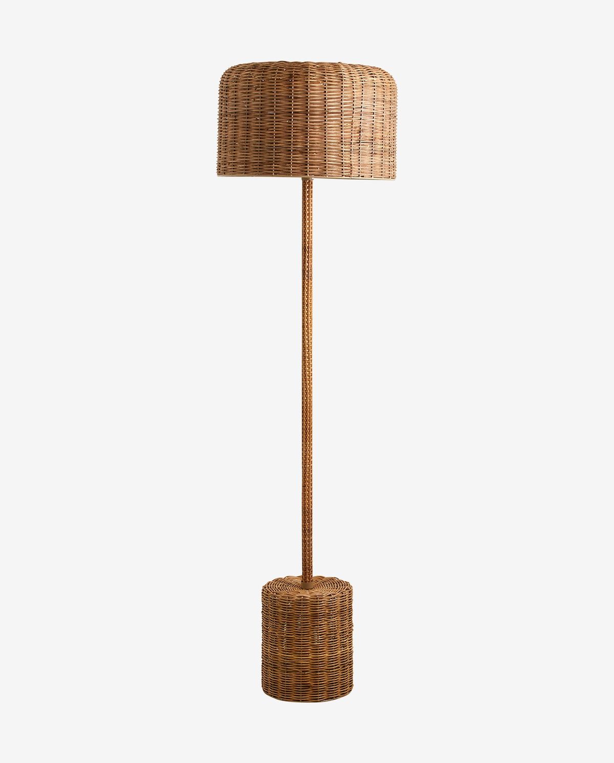 Cane floor lamp in braided sugar cane - H152 cm - nature