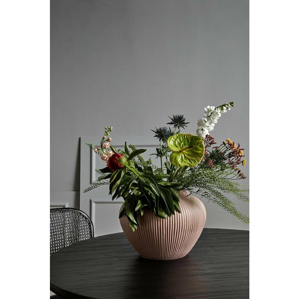 Luvua round dining table in wood - Ø120 - Black/Mat Gold Finish