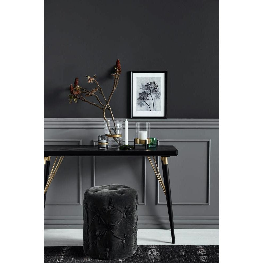 Liscia console table in wood - 120 x 40 cm - black/matte gold finish