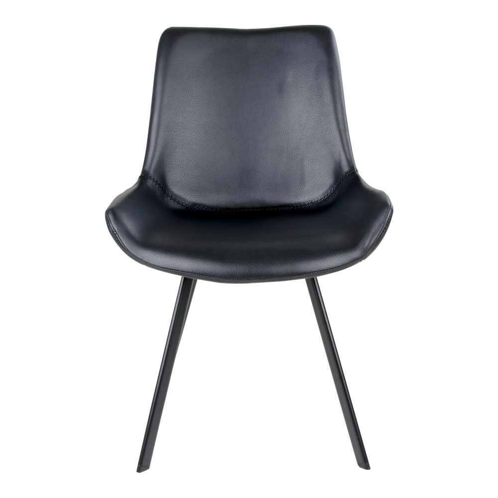 Memphis Dining Table Chair - Dining Table Chair in PU, Black with Black Legs, HN1223