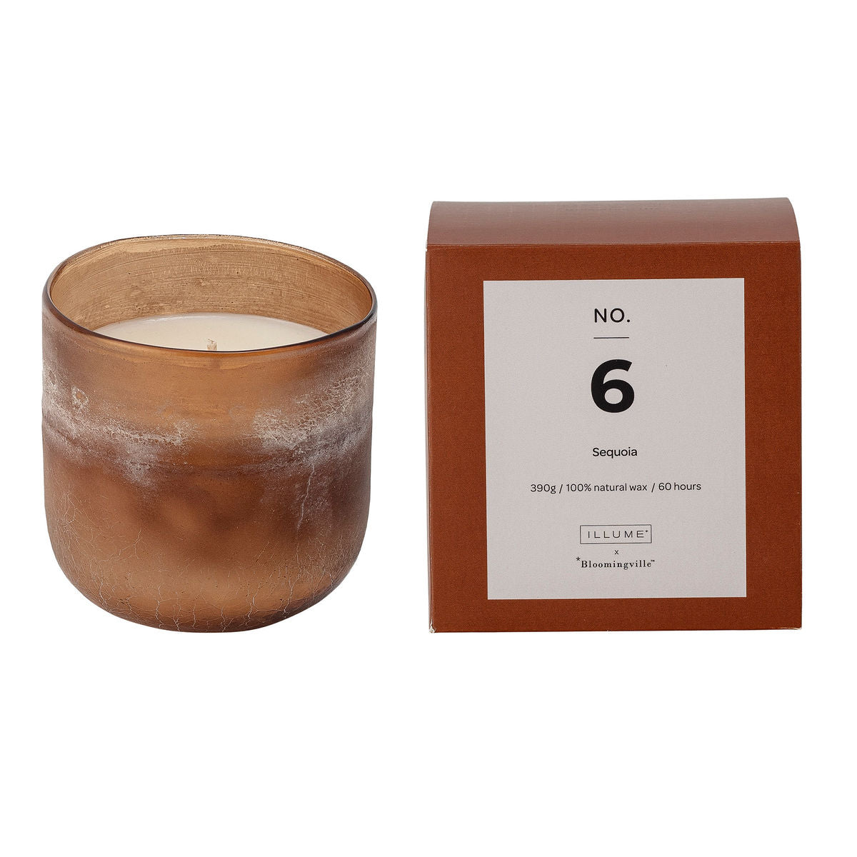 Illume X Bloomingville NO. 6 - Sequoia Duftlys, Brun, Naturlig Voks - Illume X Bloomingville - DesignGaragen.dk