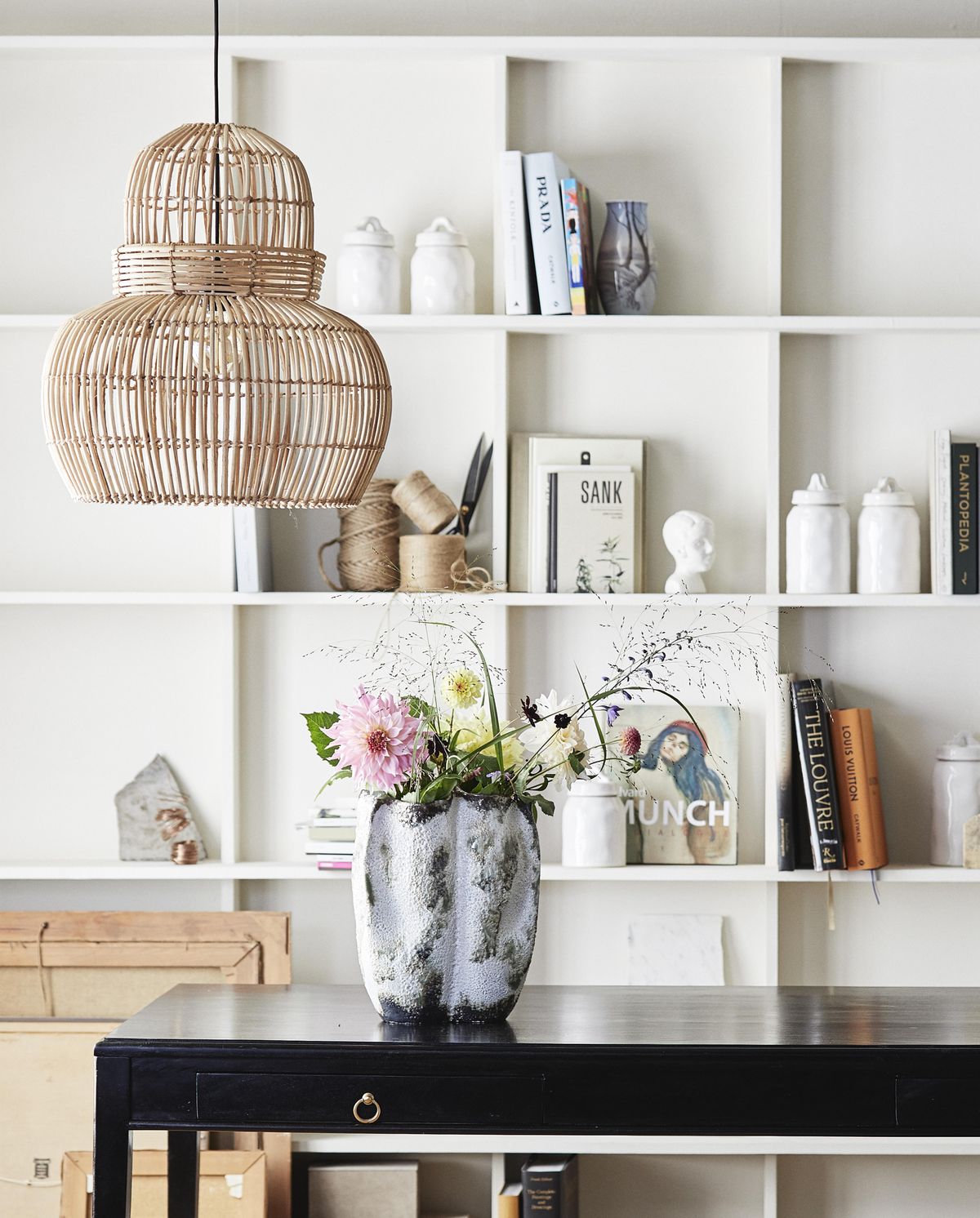 Henry Vase in Ceramics H35 cm - Brown/White/Green