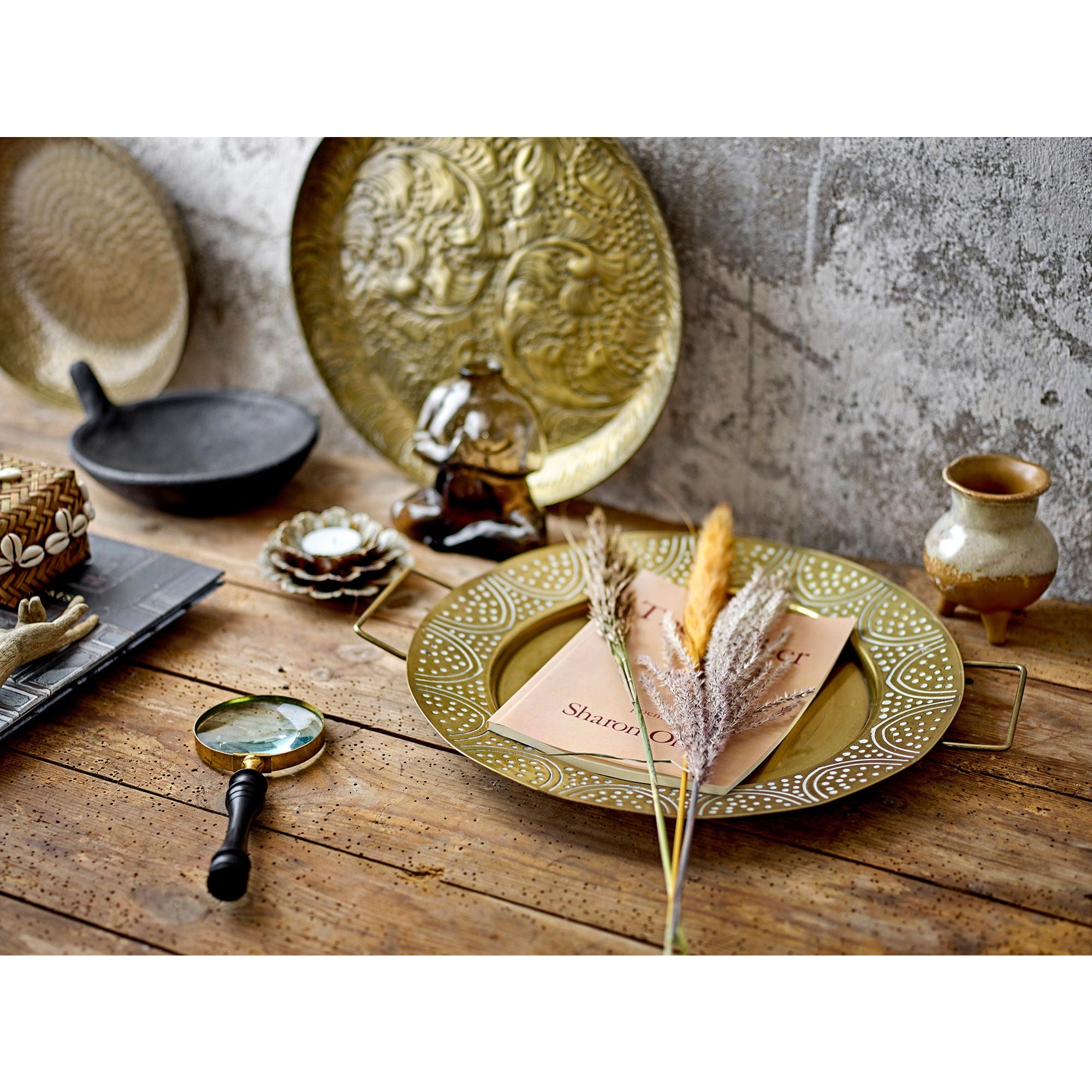 Bloomingville Seval Basket W/Lid, Nature, Bamboo