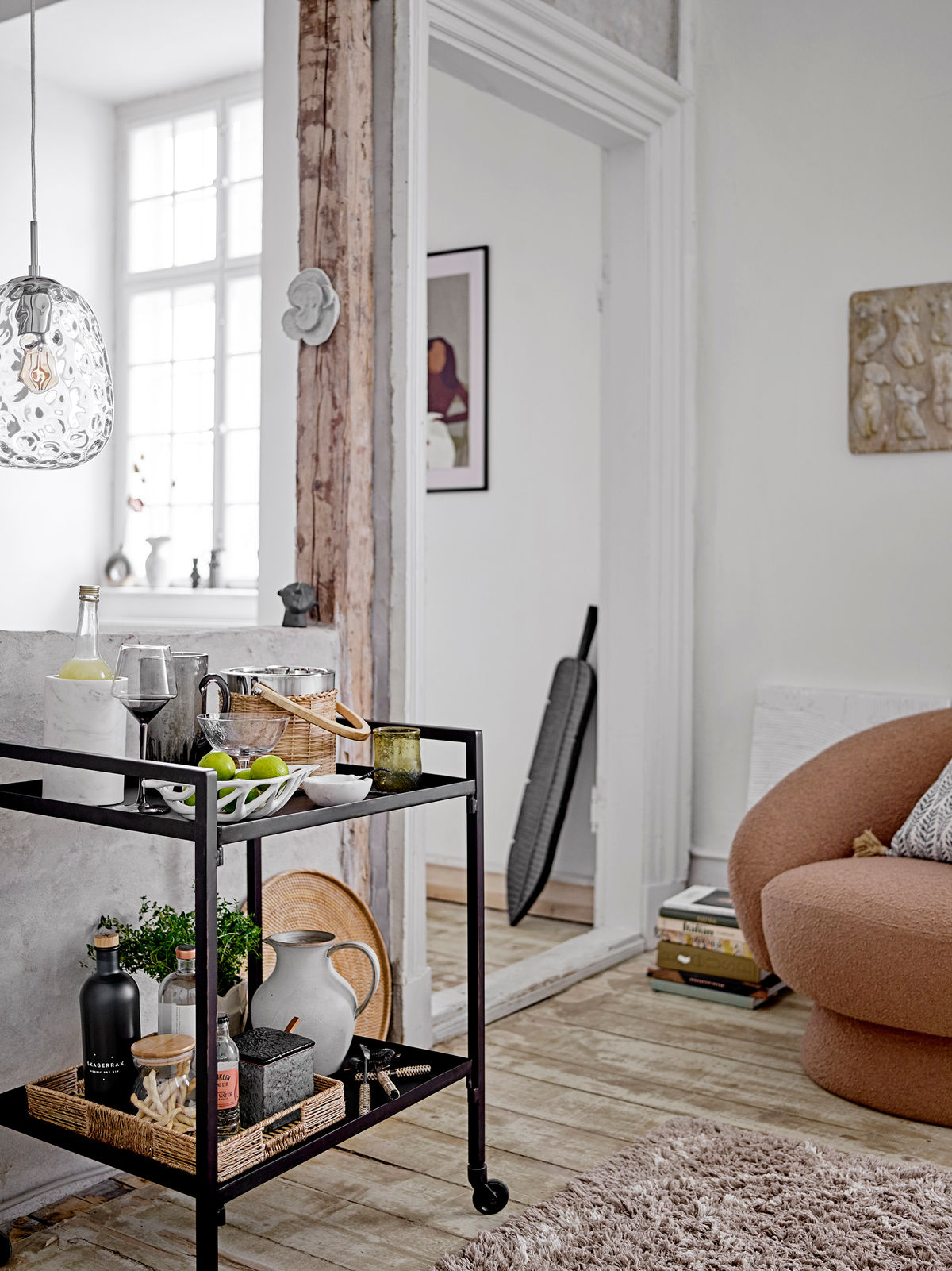 Bloomingville yvette wine glass, gray, glass