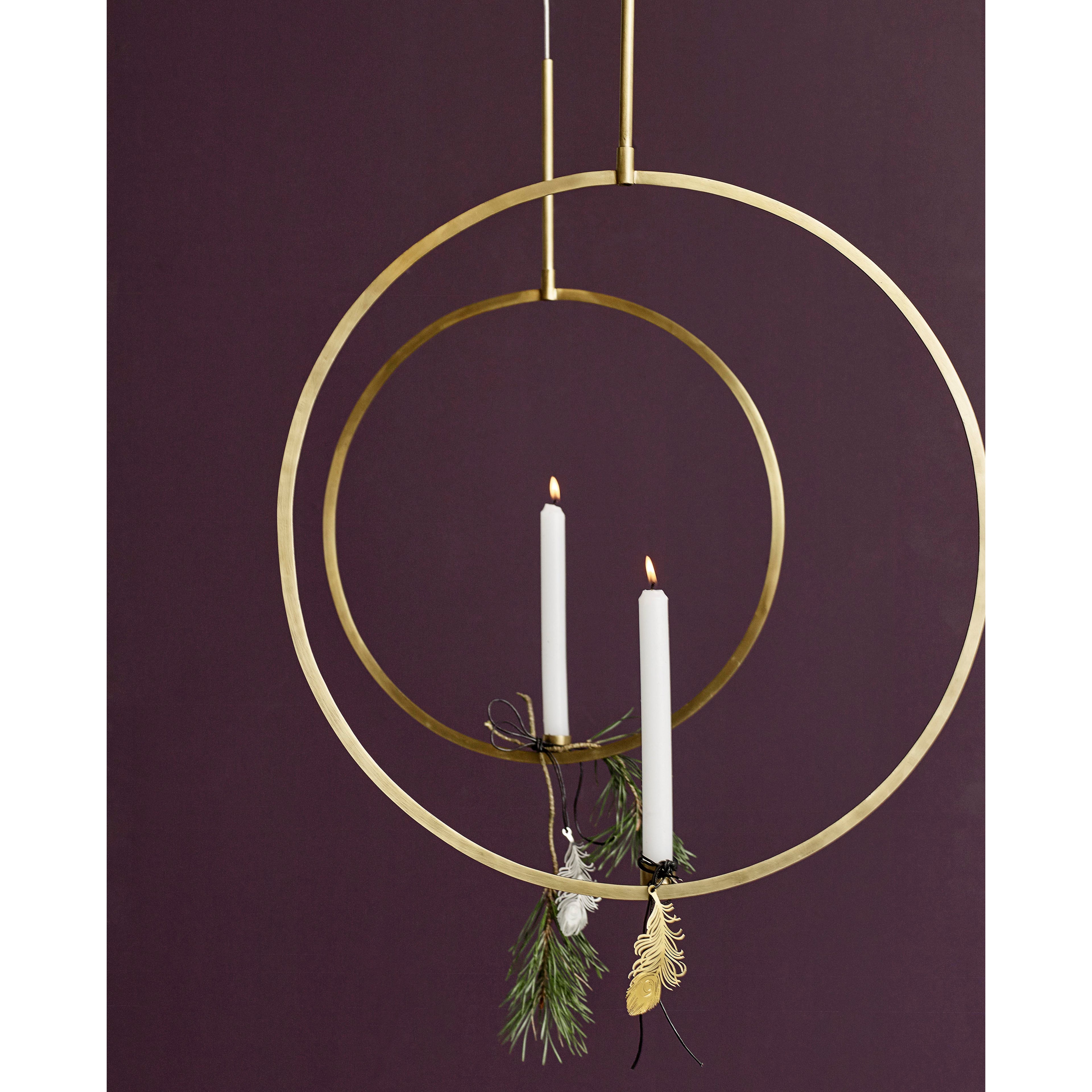 Circle candlestick for suspension - ø52 cm - brass